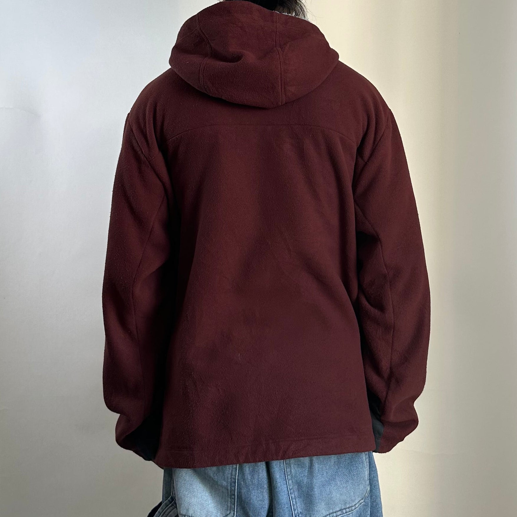 The North Face Chimborazo Fleece Jacket with Hood in Maroon (Size Large)