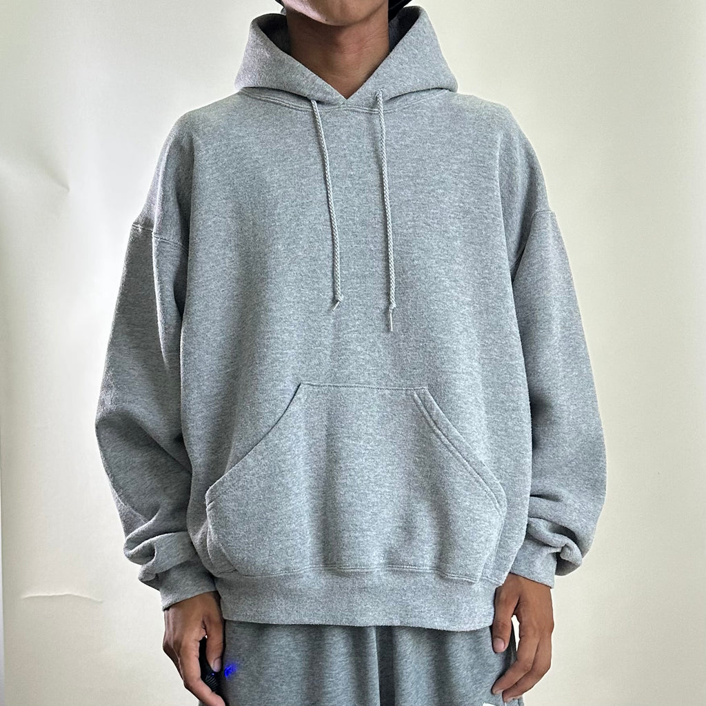 Vintage 90’s Soffe Boxy Fit Hoodie Jacket in Heather Gray Made in USA (Size Large)