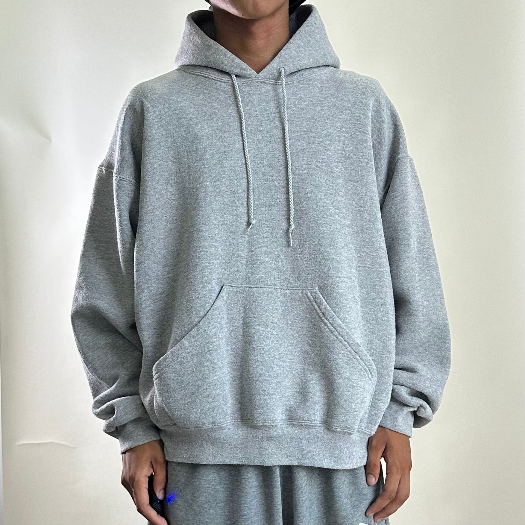 Vintage 90’s Soffe Boxy Fit Hoodie Jacket in Heather Gray Made in USA (Size Large)