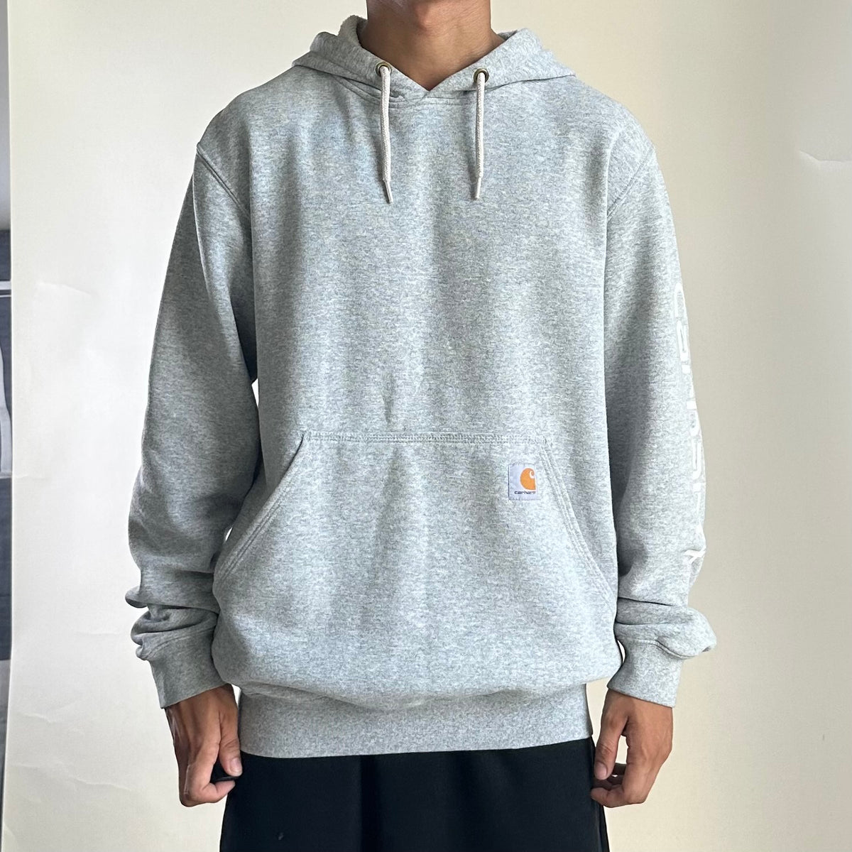 Carhartt Script Hoodie Jacket in Heather Gray (Size Small)