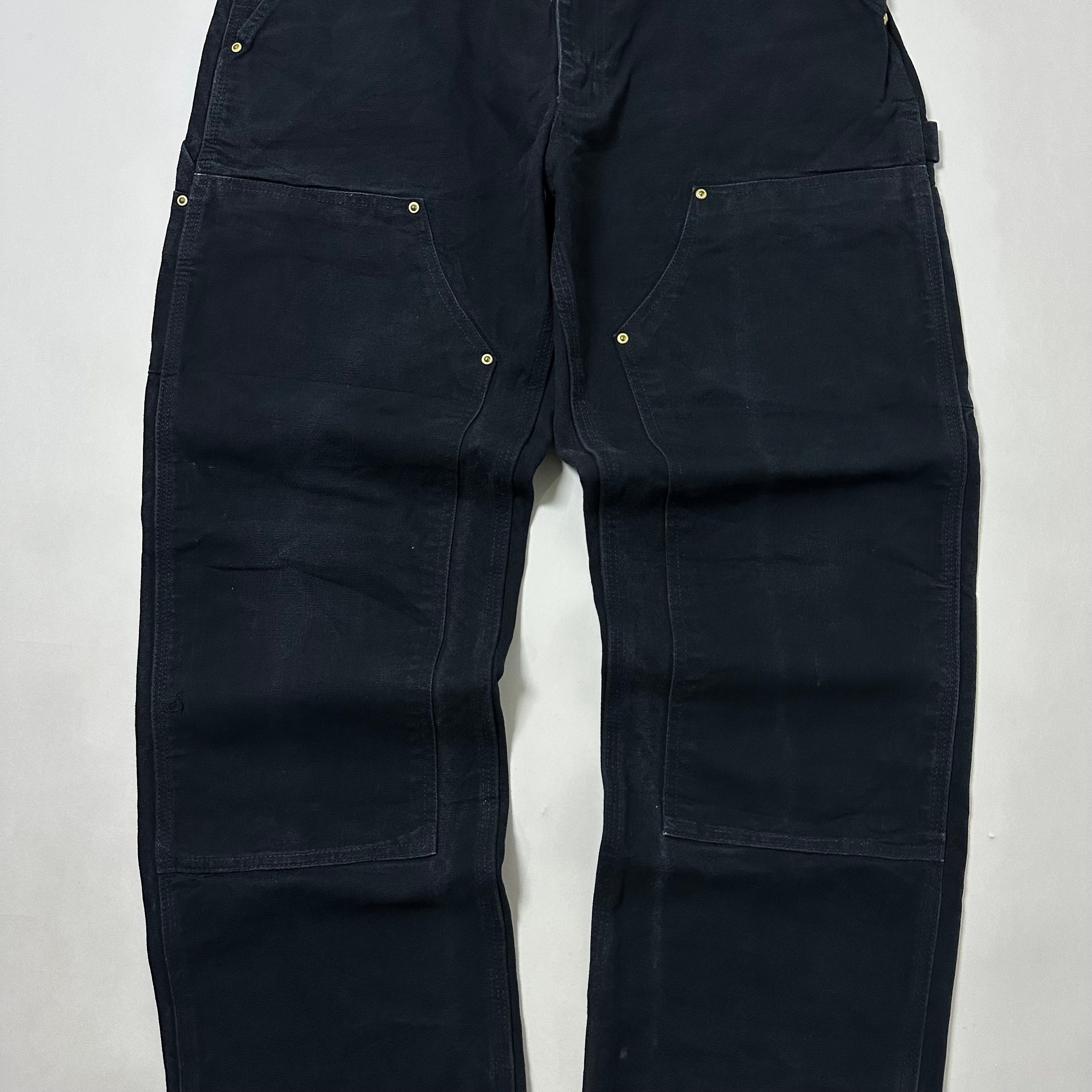 Carhartt B01-BLK Double-Knee Carpenter Pants Black Size 34