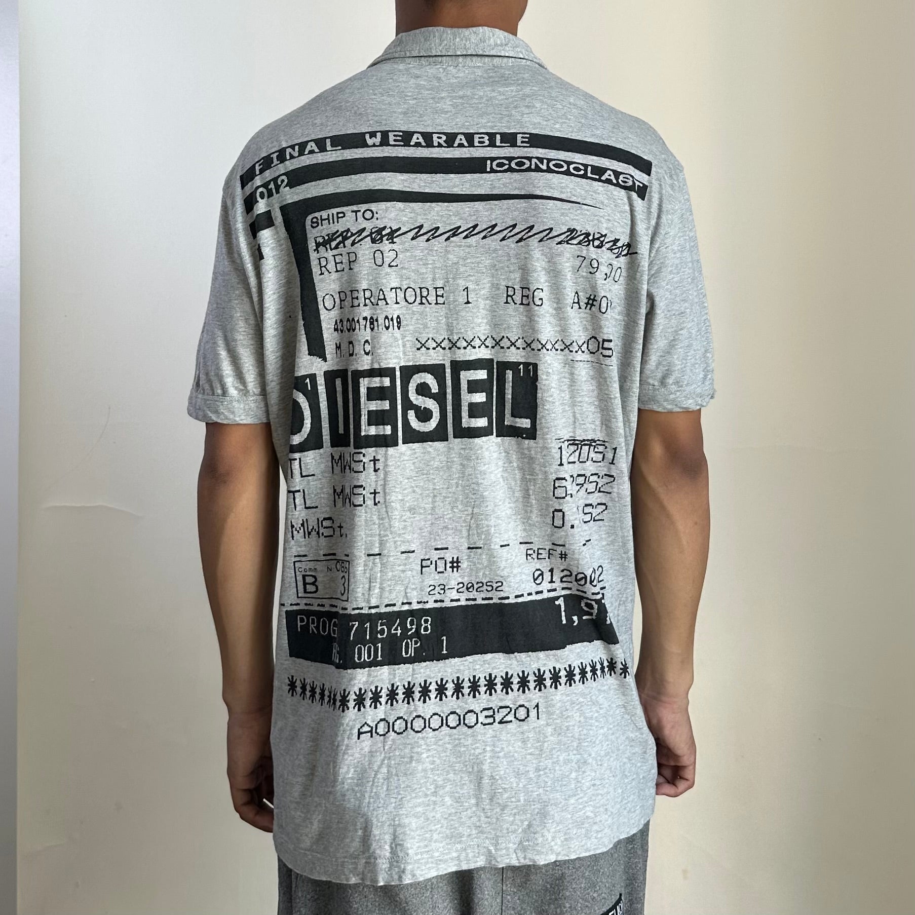 DIESEL Polo T-shirt in Gray (Size Large)