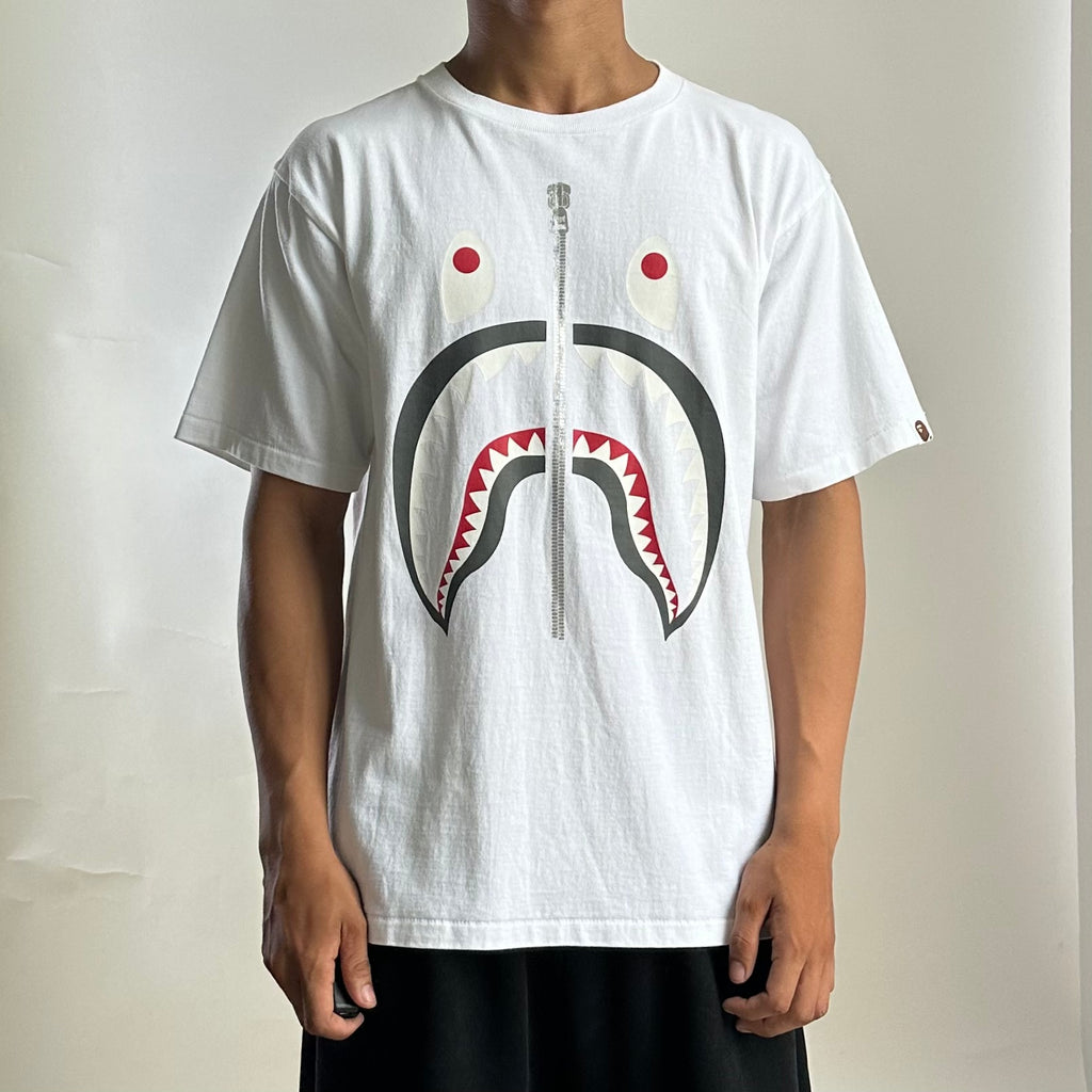 BAPE Shark T-Shirt in White (Size Medium)