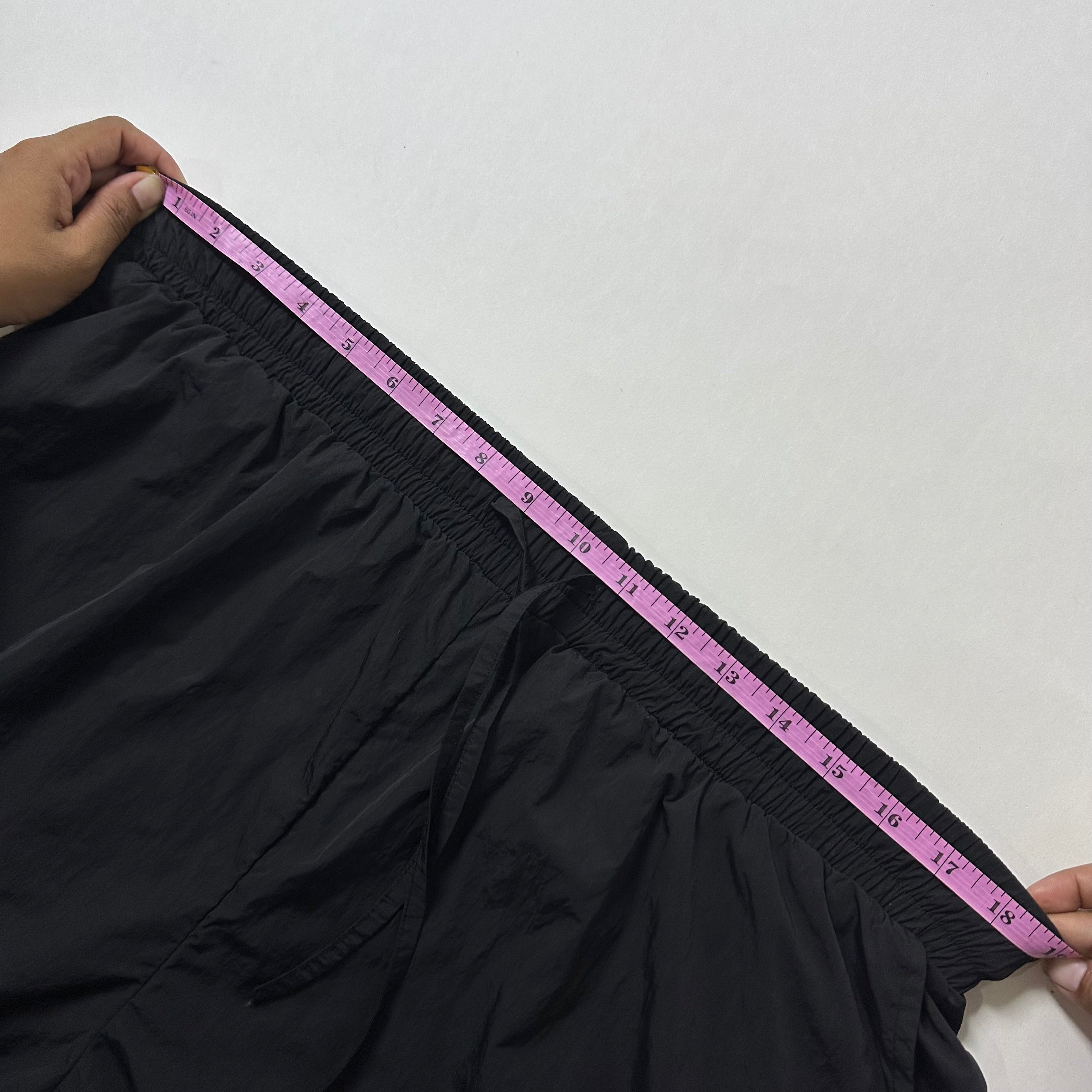 FASHION NOVA Parachute Cargo Baggy Pants in Black (Size 30-38)