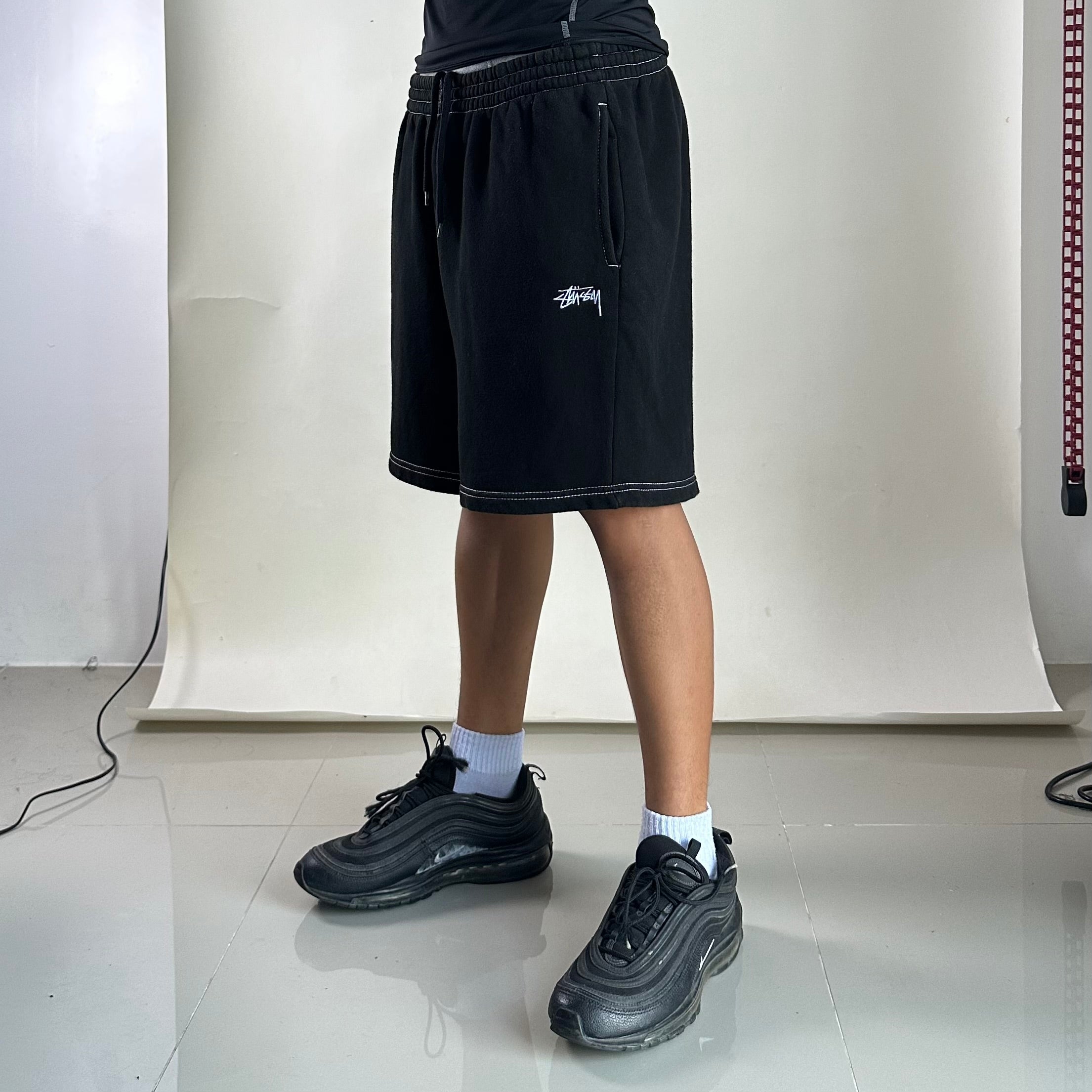 Stussy Sweat Shorts Embroidered Logo in Black (Size 30-38)