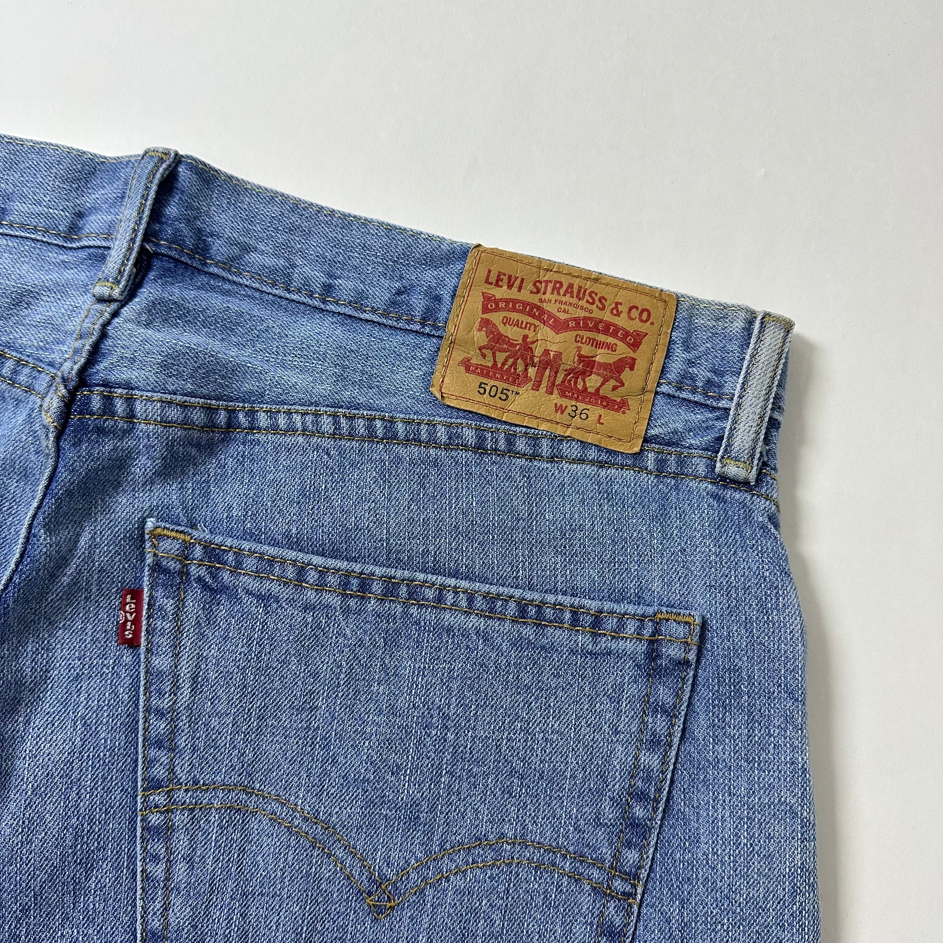 Levi’s 505 Denim Jorts in Light Wash Blue (Size 36)