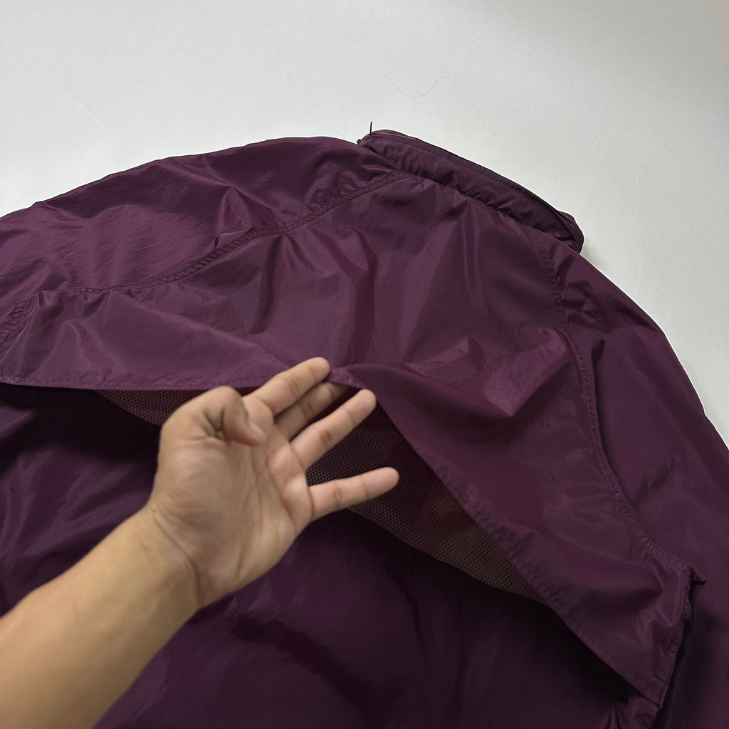 Stussy Windbreaker Jacket with Packable Hood in Burgundy (Size XL)