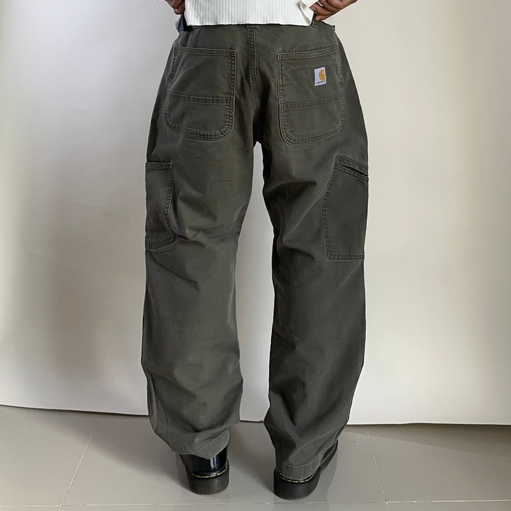 Carhartt Double-Knee Relaxed Fit Pants Moss Green Size 35