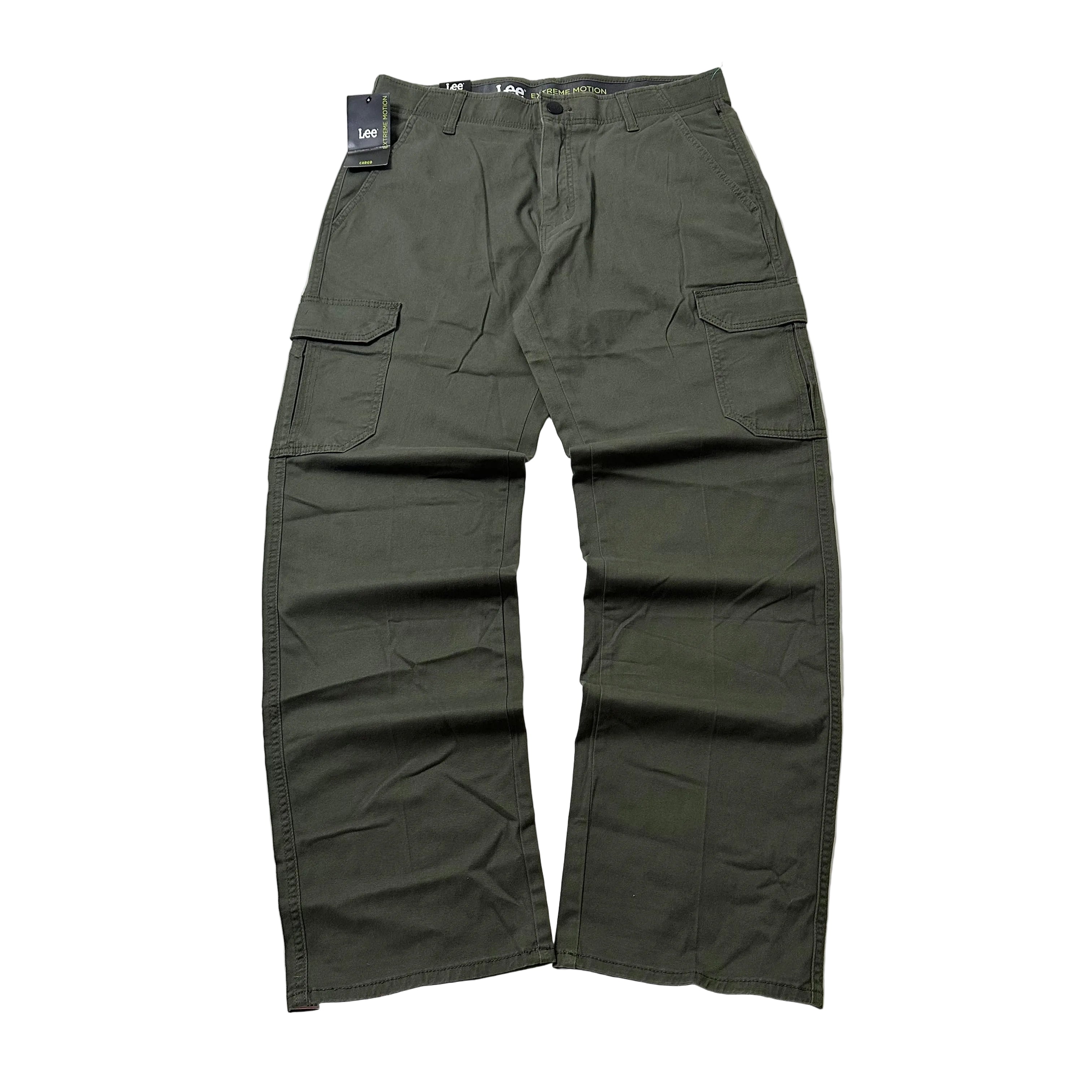 LEE Regular Straight Cargo Pants in Olive Green (Size 33-34)