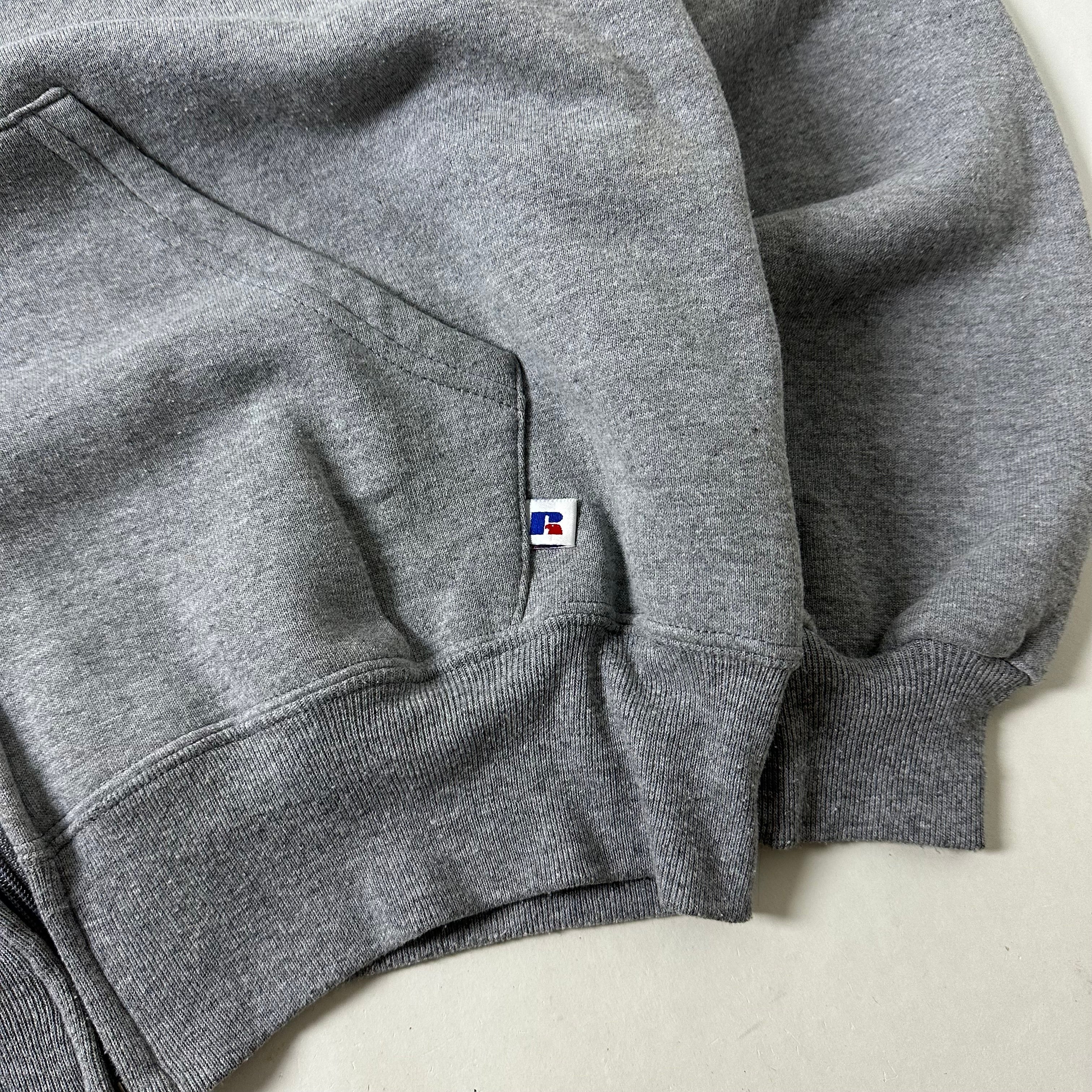 Vintage 90’s Russell Athletic Full-zip Hoodie Jacket in Gray (Size Large)
