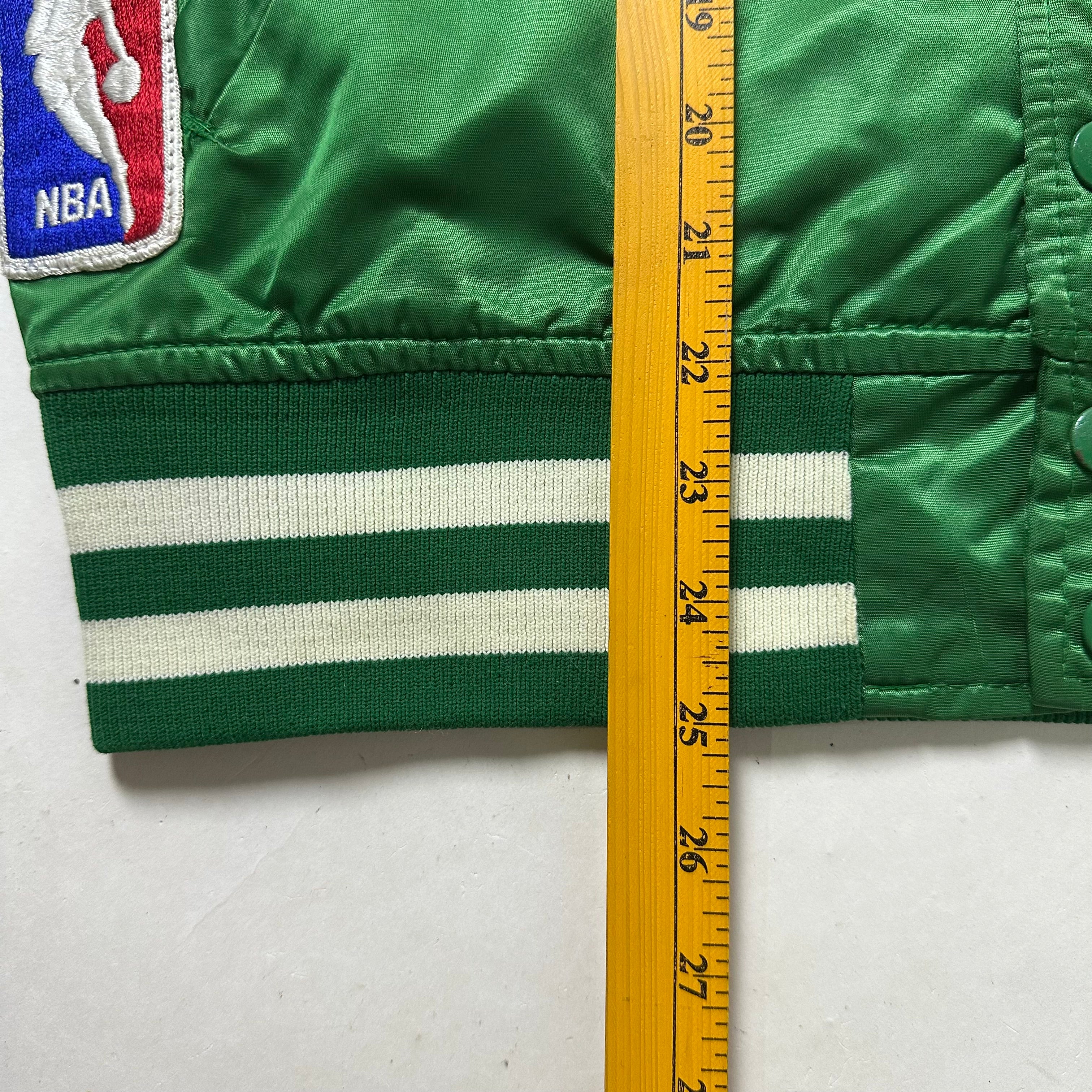 Vintage Boston Celtics Starter Bomber Jacket in Satin Green (Size Small) Boxy Fit