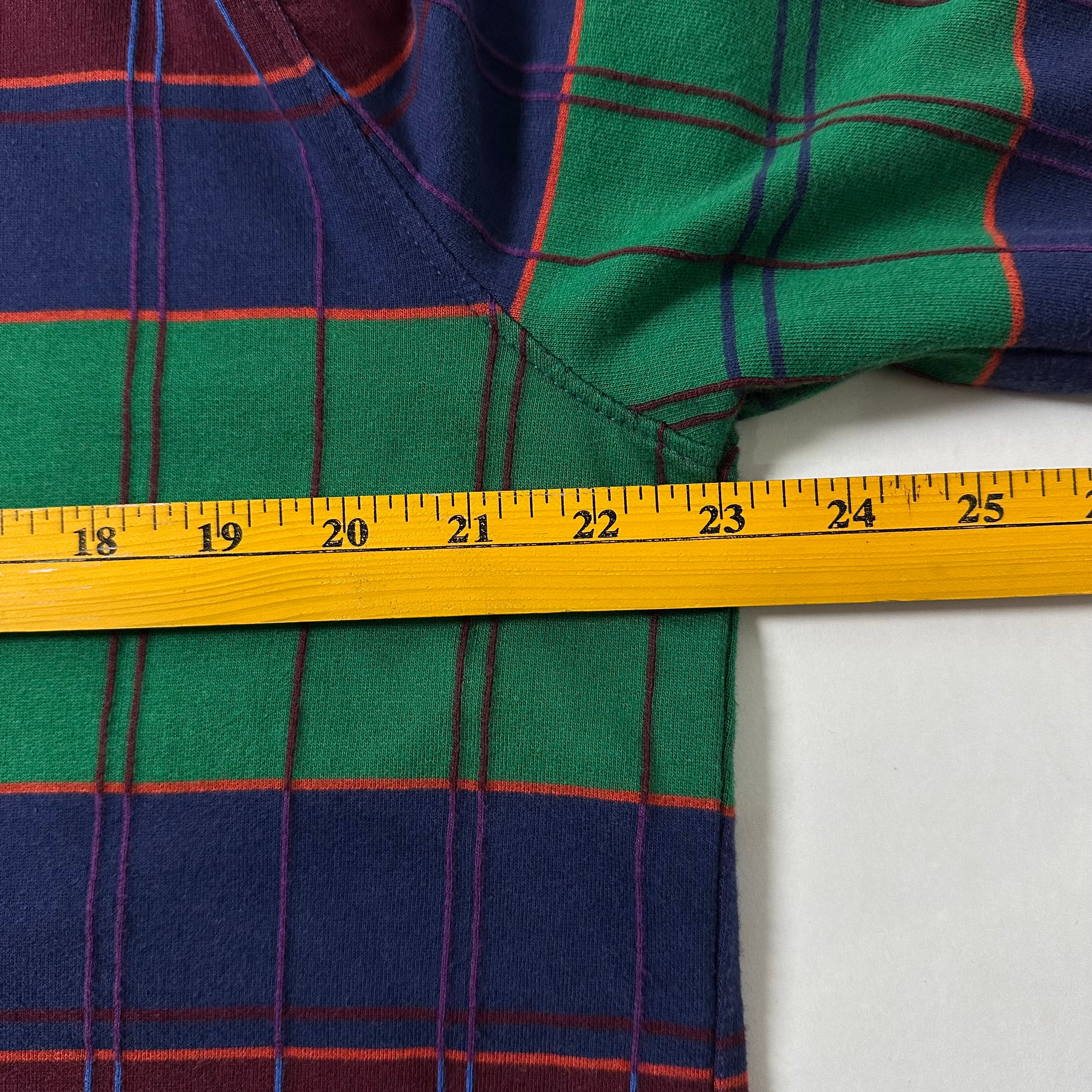 Stussy Plaid Long sleeve Polo with  an Embroidered Chest Logo (Size Large)