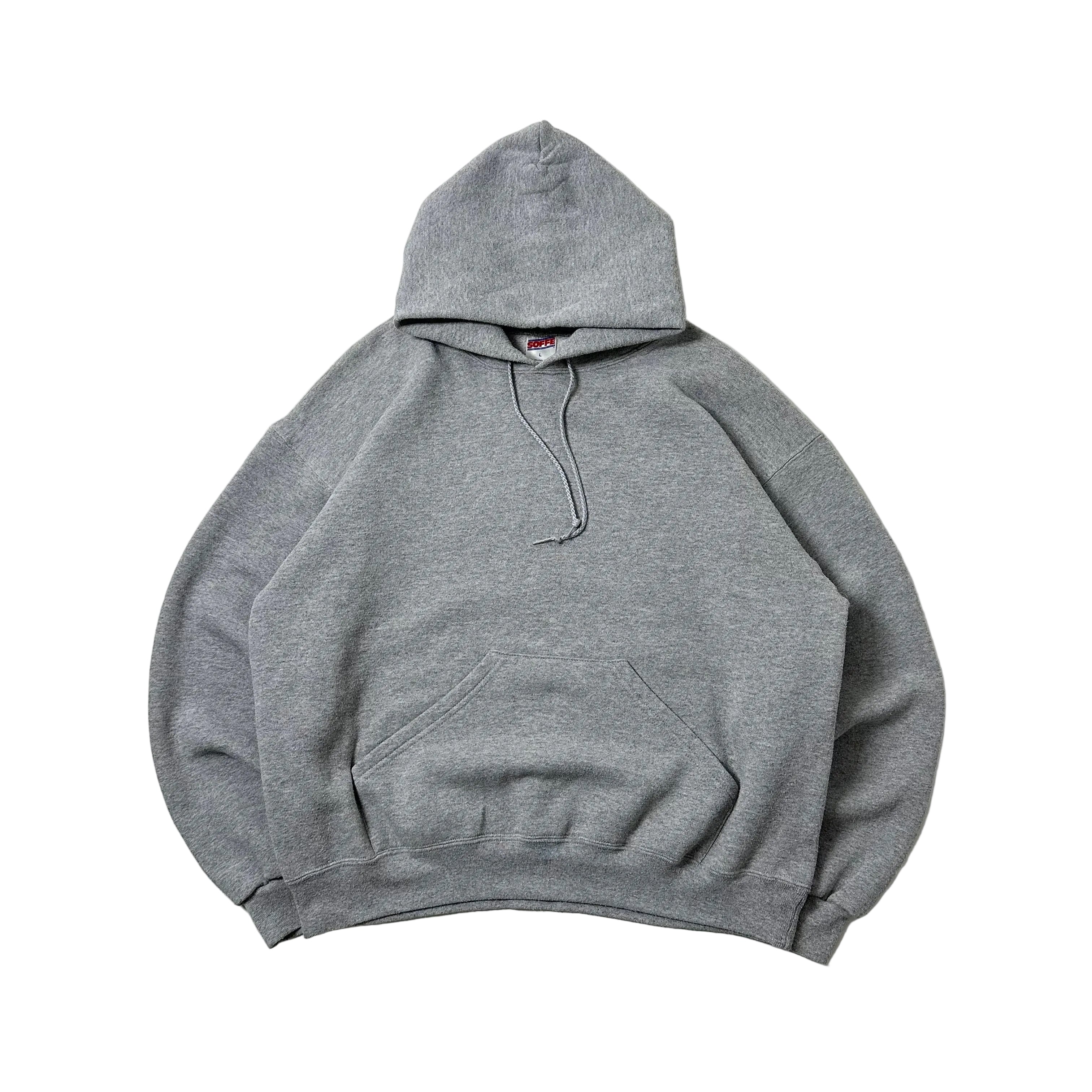 Vintage 90’s Soffe Boxy Fit Hoodie Jacket in Heather Gray Made in USA (Size Large)