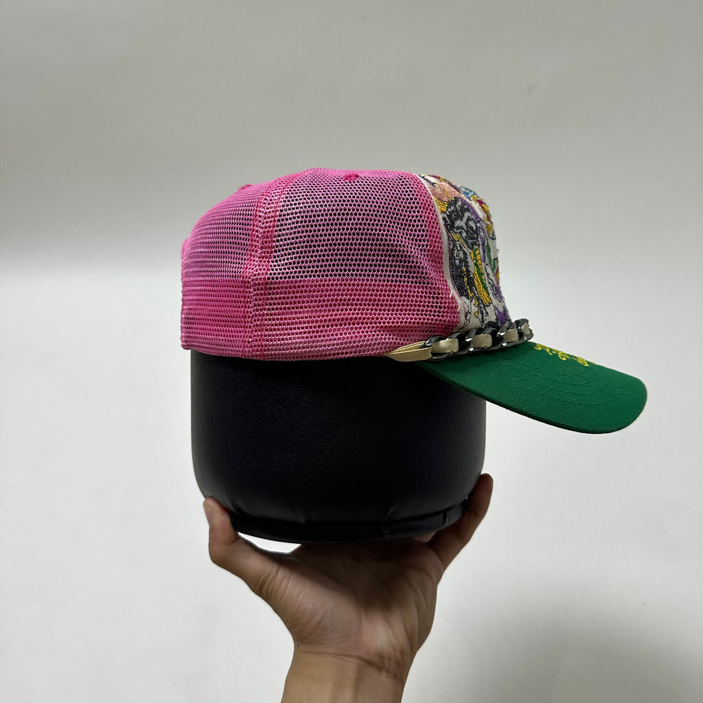 Ed Hardy Trucker Hat Embroidered “Love Cross” design One Size