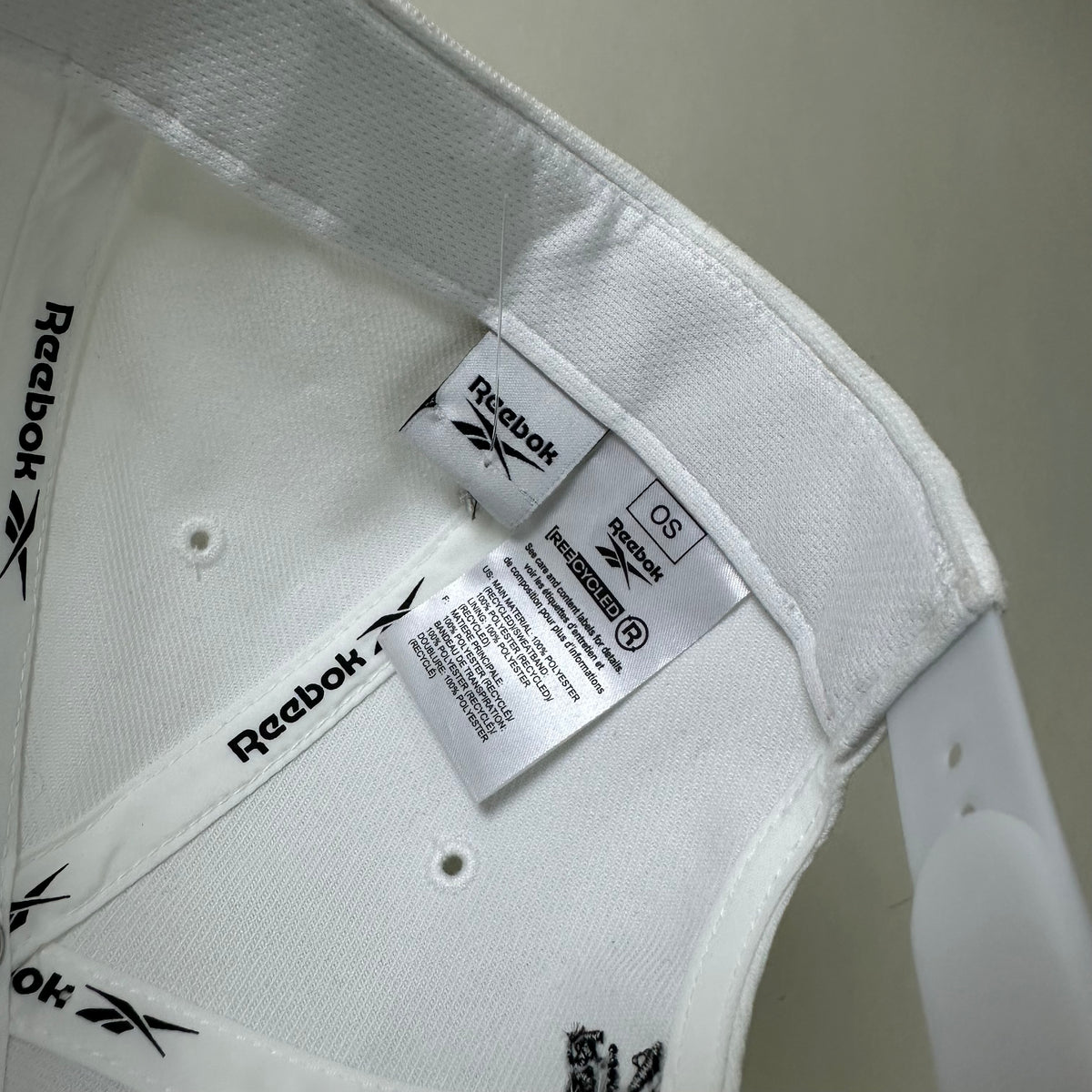 Reebok Vector Embroidered Logo Baseball Cap in White (One Size)