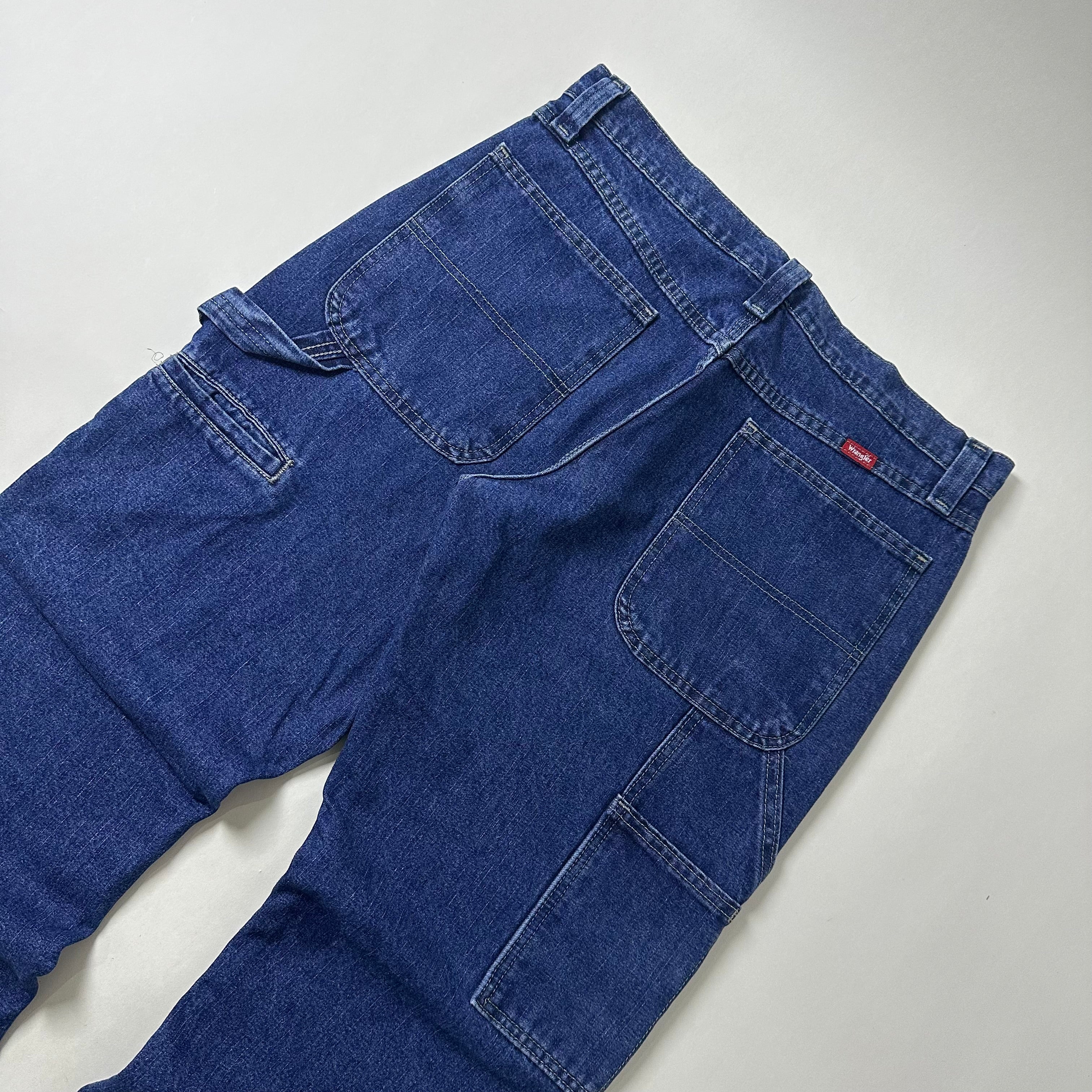 Wrangler Carpenter Pants Fleece-lined in Dark Stonewash (Size 32)