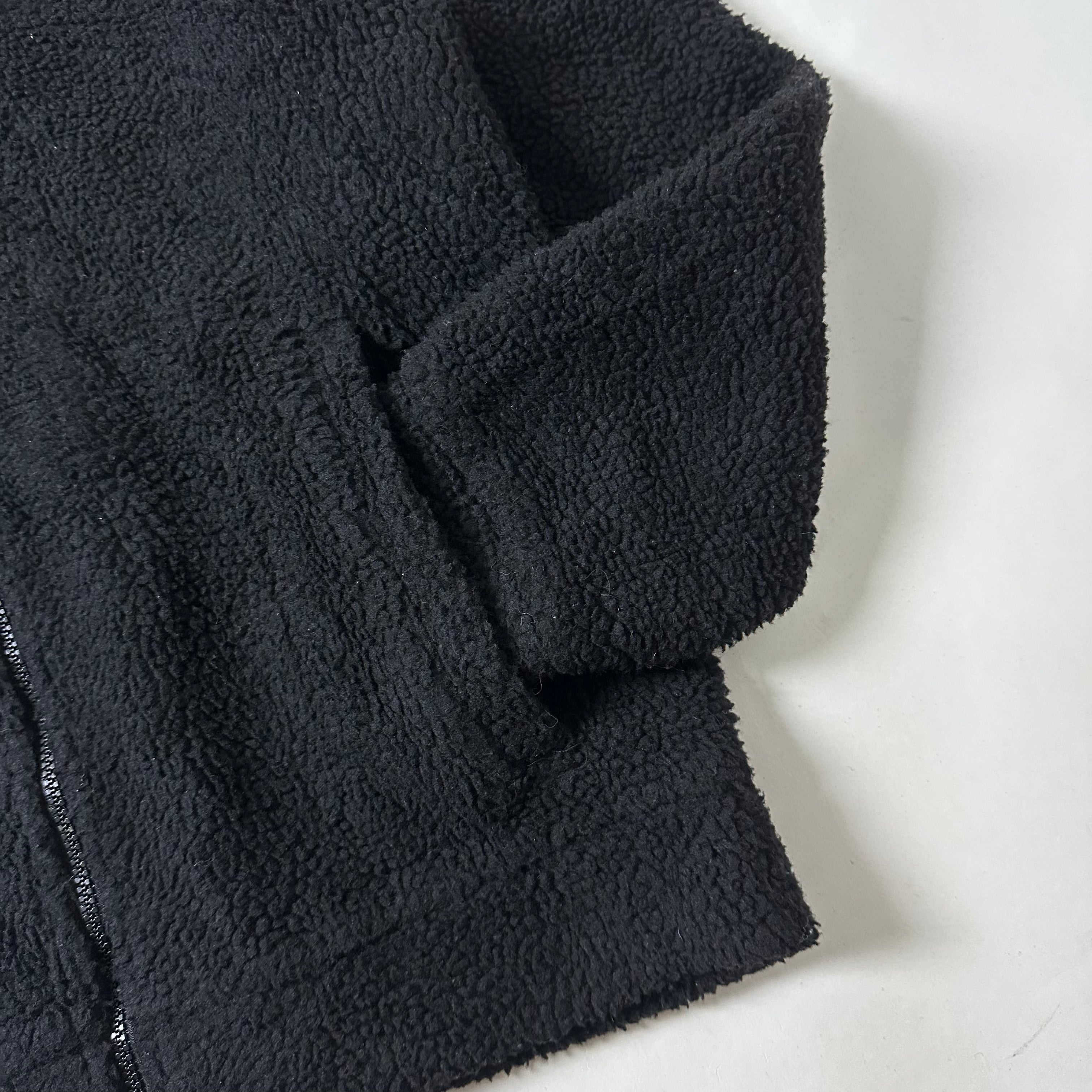 Guess Fleece Hooded Zip-up Jacket in Black (Size Medium)