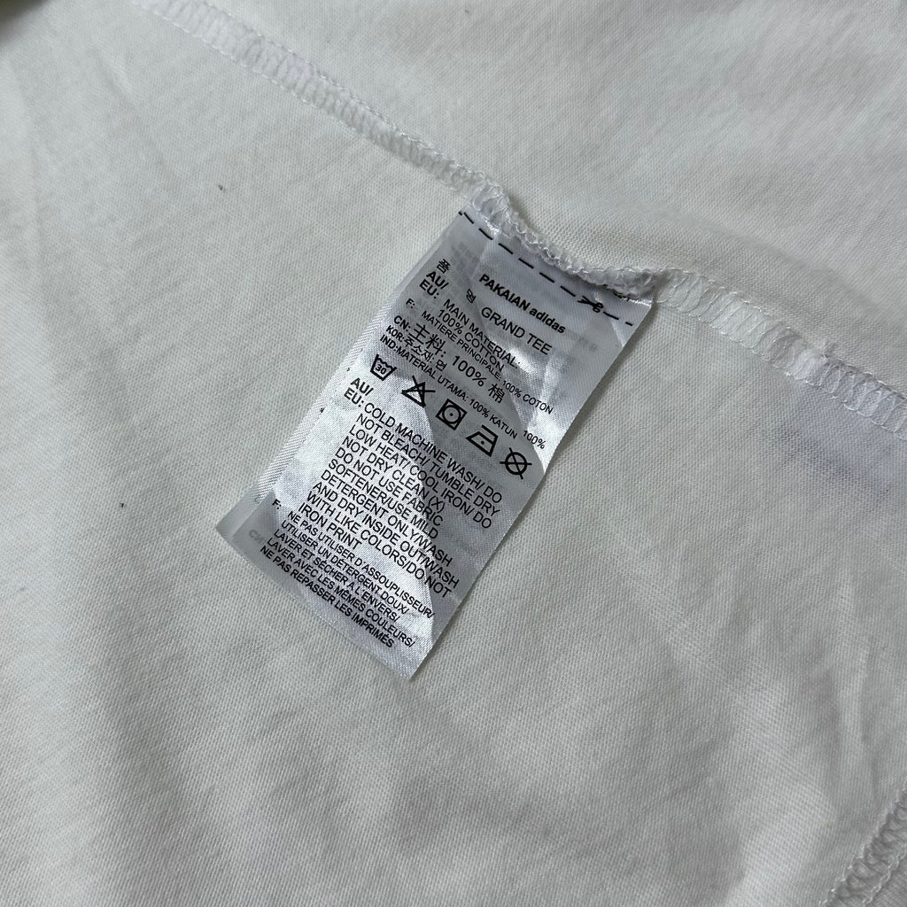 Adidas Grand T-Shirt, specifically the "White Red Blue" Small