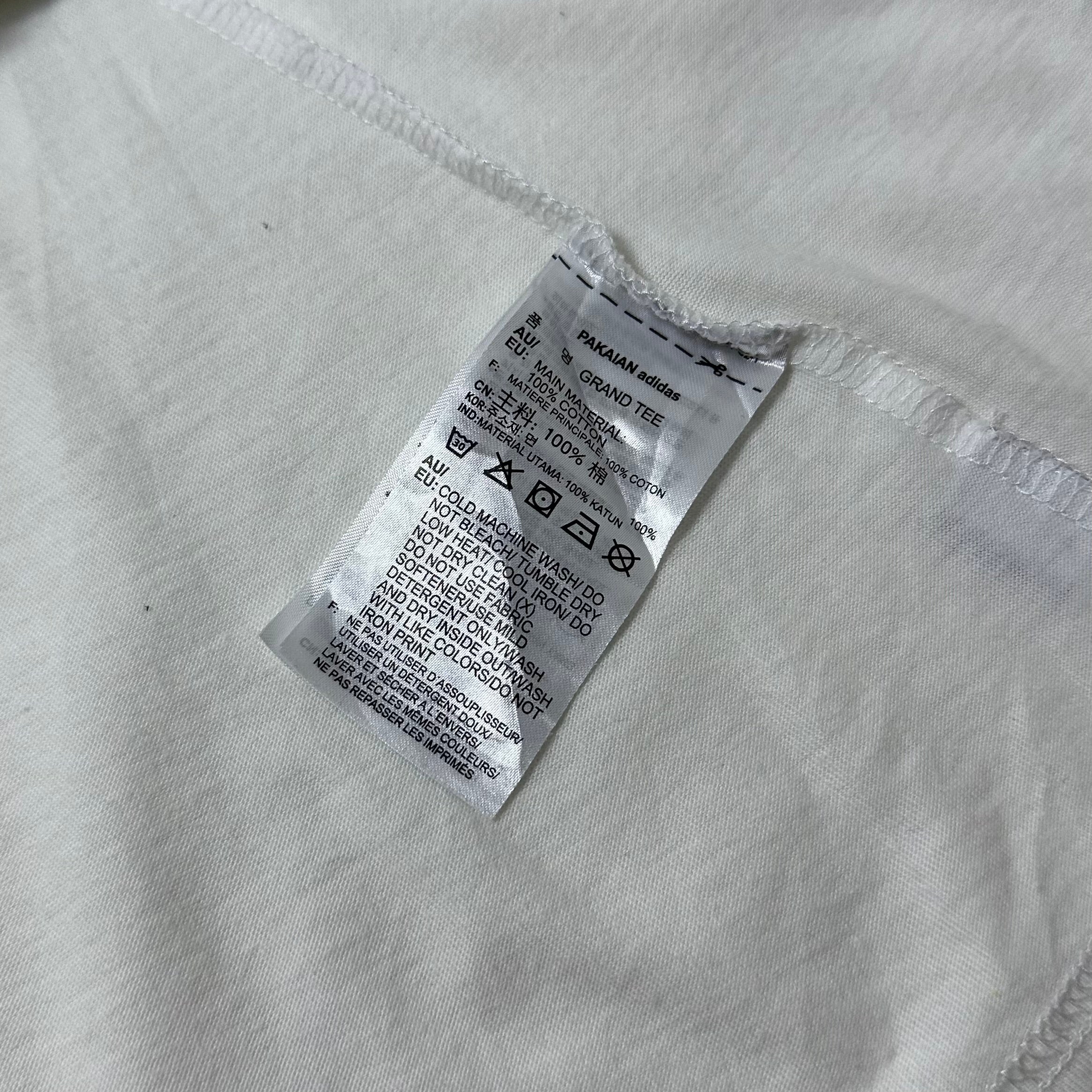 Adidas Grand T-Shirt, specifically the "White Red Blue" Small