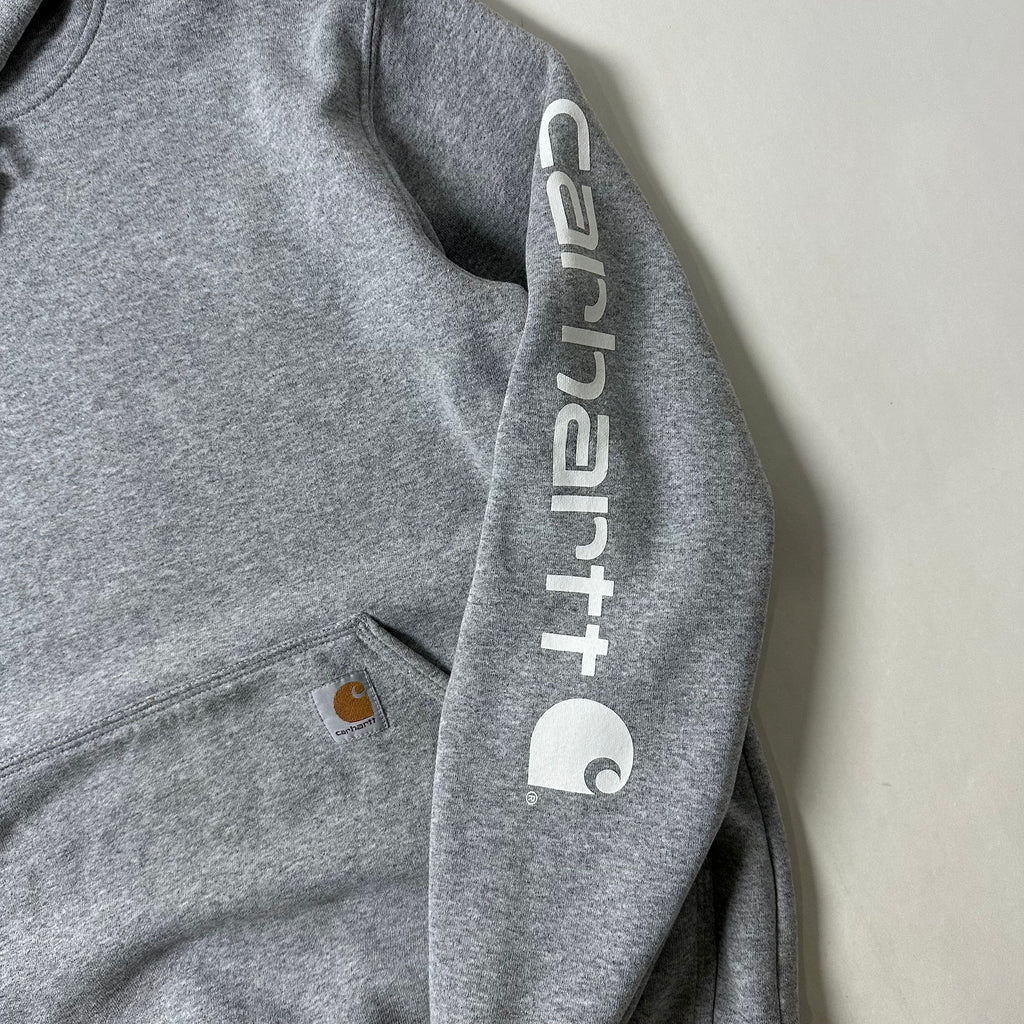 Carhartt Script Hoodie Jacket in Heather Gray (Size Small)