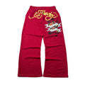 Ed Hardy Broken Heart Women’s Flared Sweat Pants in Cherry Red (Size Medium 28-36)