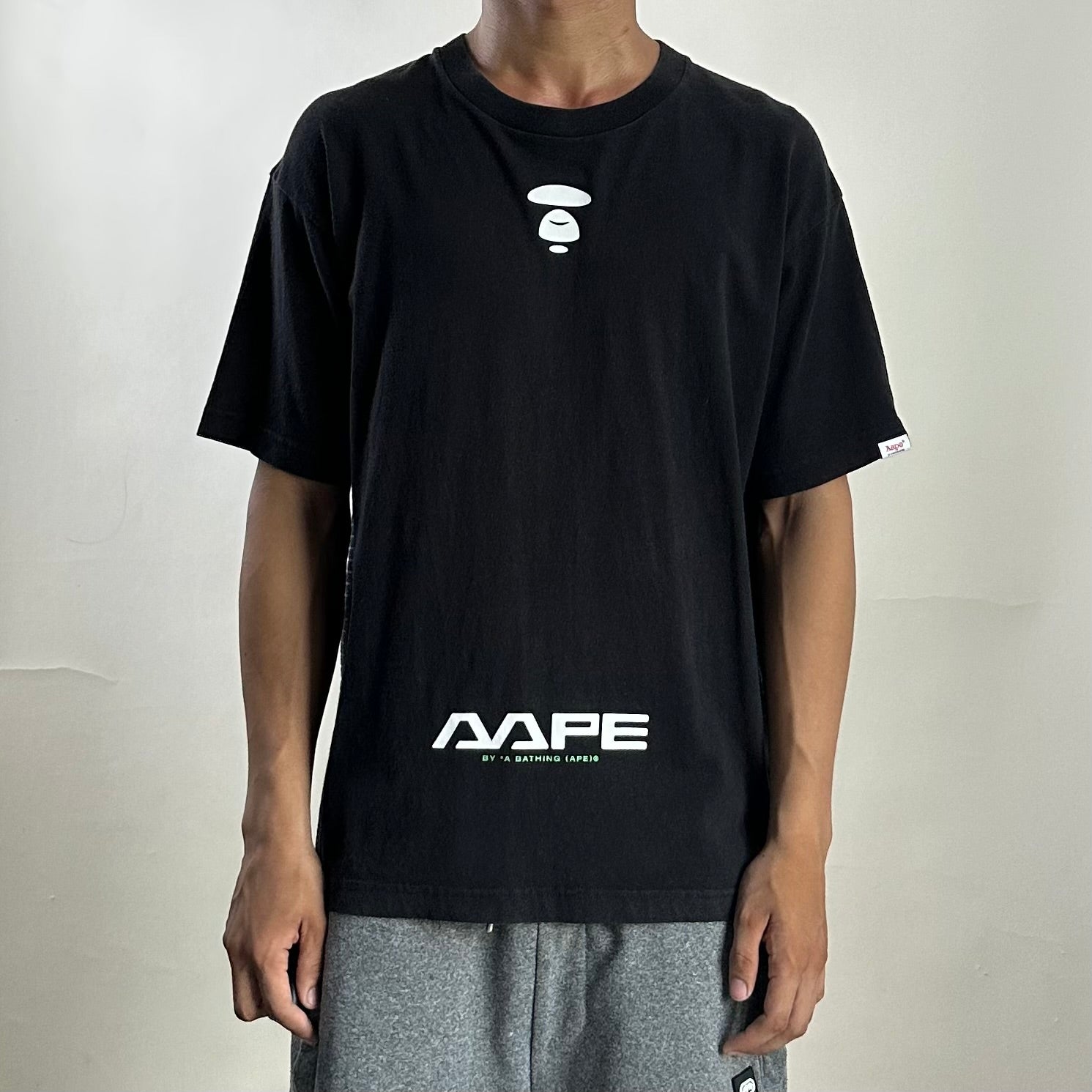 AAPE by A Bathing Ape Big Logo T-shirt in Black Size Small (Fits Medium)