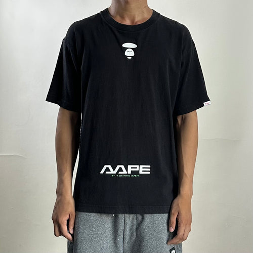 AAPE by A Bathing Ape Big Logo T-shirt in Black Size Small (Fits Medium)