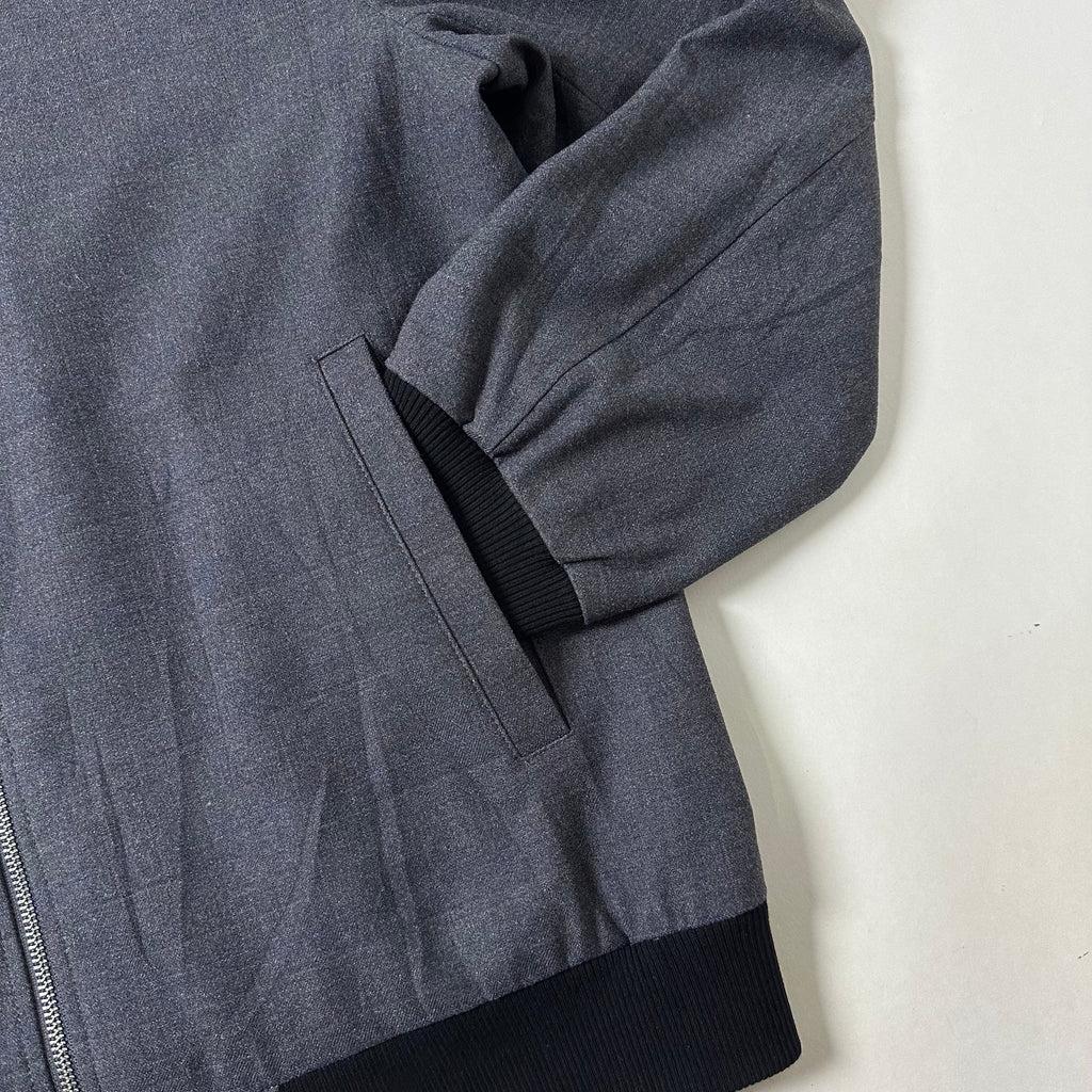 Septwolves Harrington Jacket in Plain Pattern Charcoal Gray (Size Large)