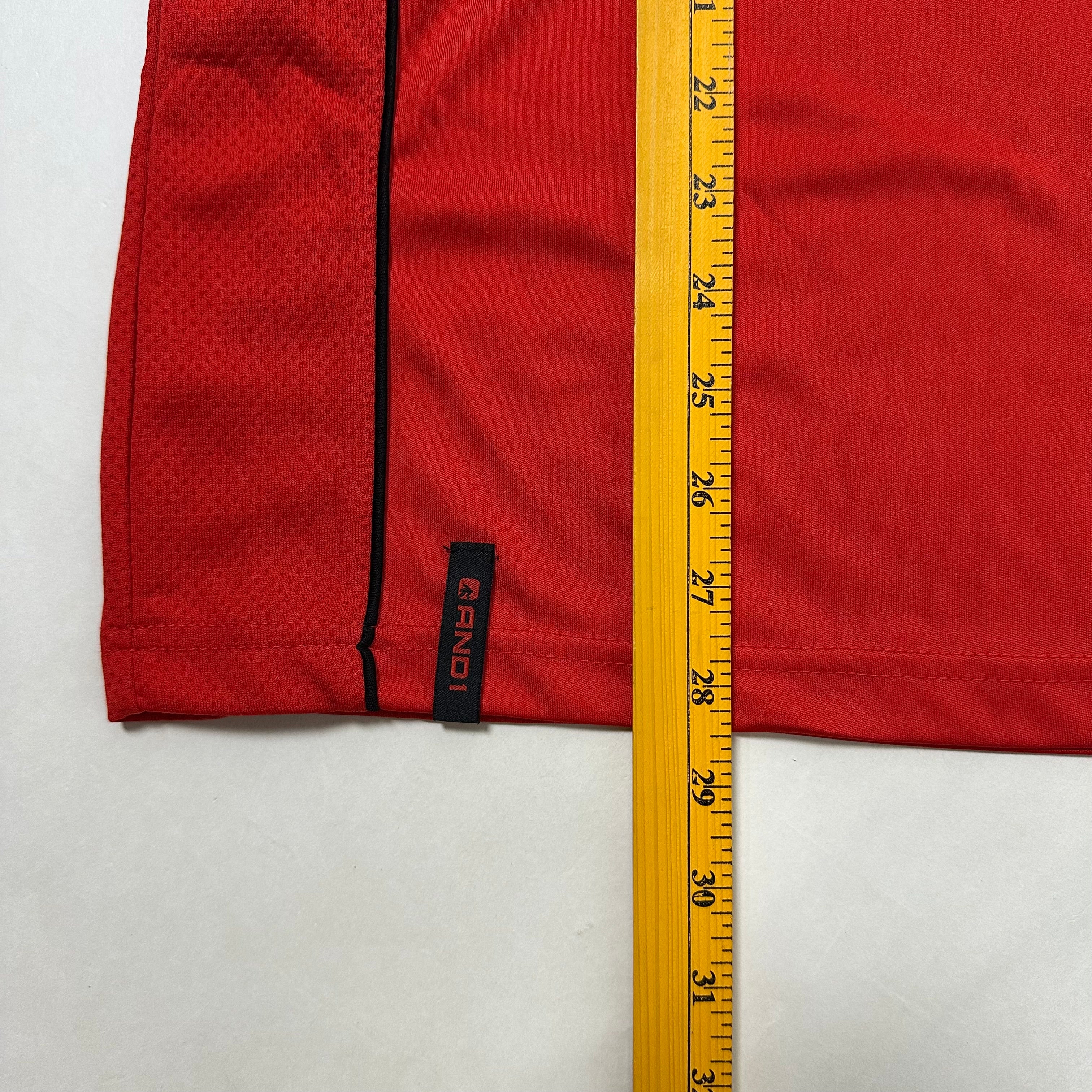 AND 1 Sleeveless Basketball Jersey Red Size Small (Fits Medium)