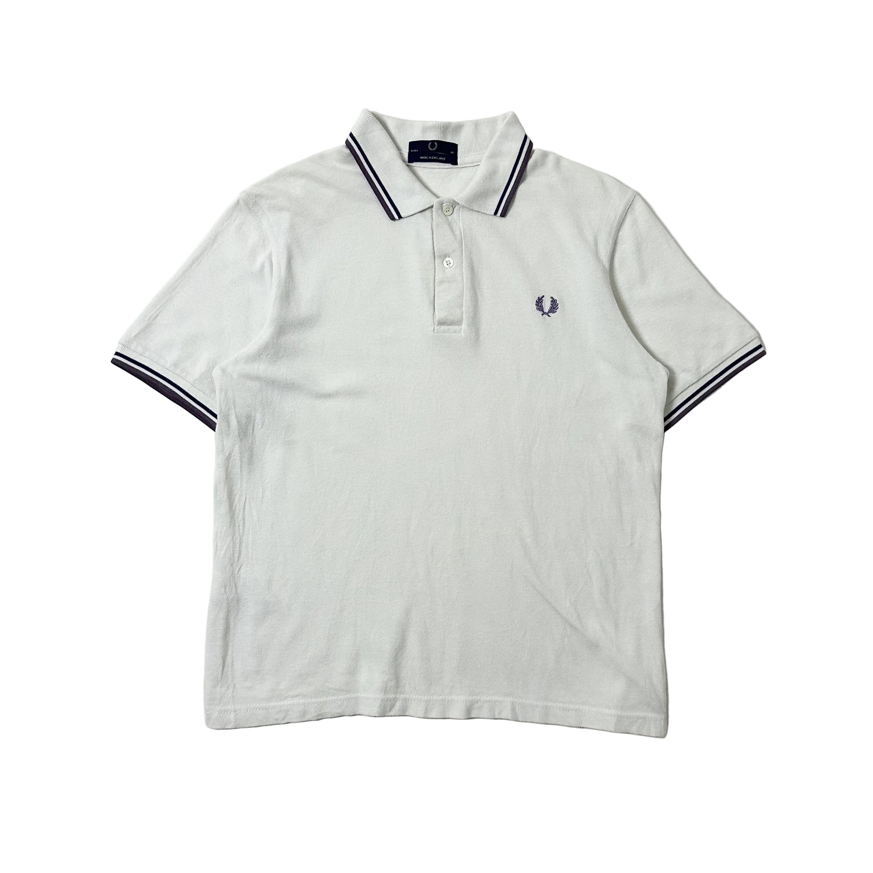 Fred Perry Twin-tipped Polo T-shirt in Chalk White (Size Medium)
