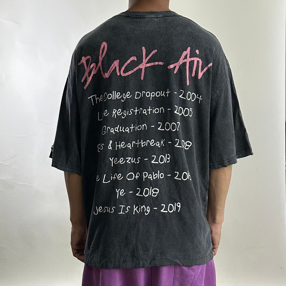 Black Air x Kanye West “Global Spread” T-Shirt in Acid Washed (Size Large)