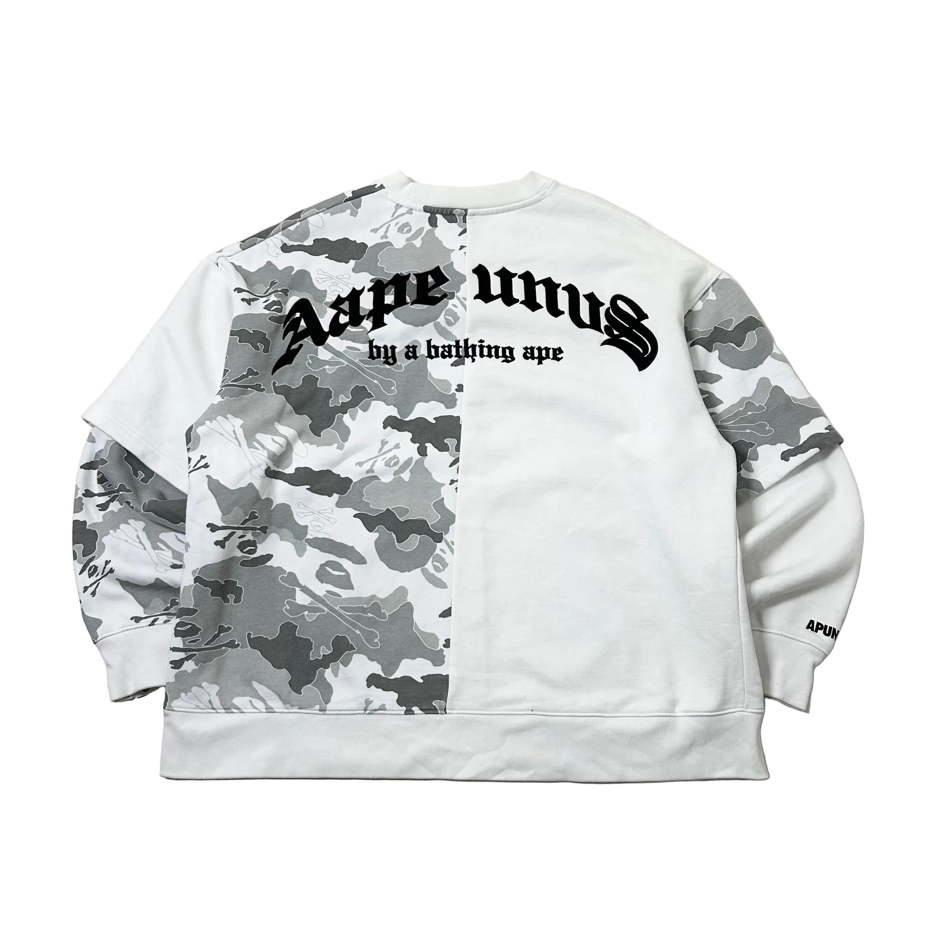 AAPE by A Bathing Ape Sweatshirt in a White and Gray Camouflage color way (Size XL)