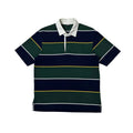 Uniqlo Rugger Polo Short Sleeve Striped Shirt in Dark Green and Navy (Size Medium) - SOLD