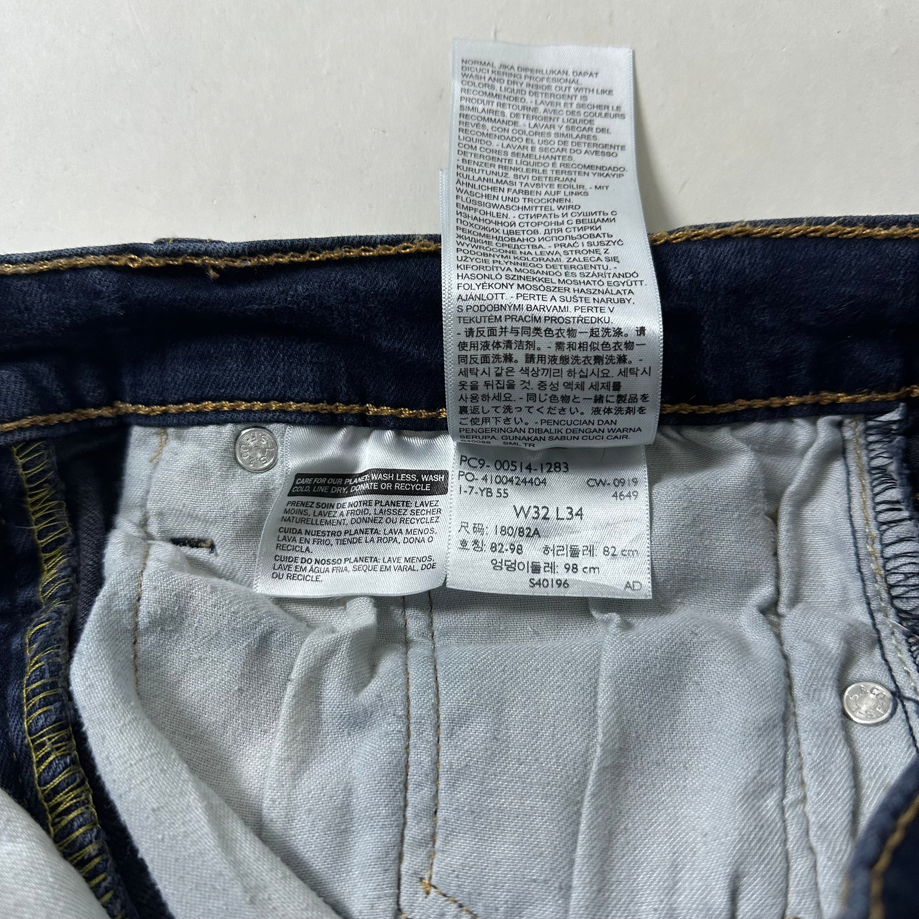 Levi’s 514 Straight Fit Jeans in Dark Blue Stretch Denim (Size 29-32)