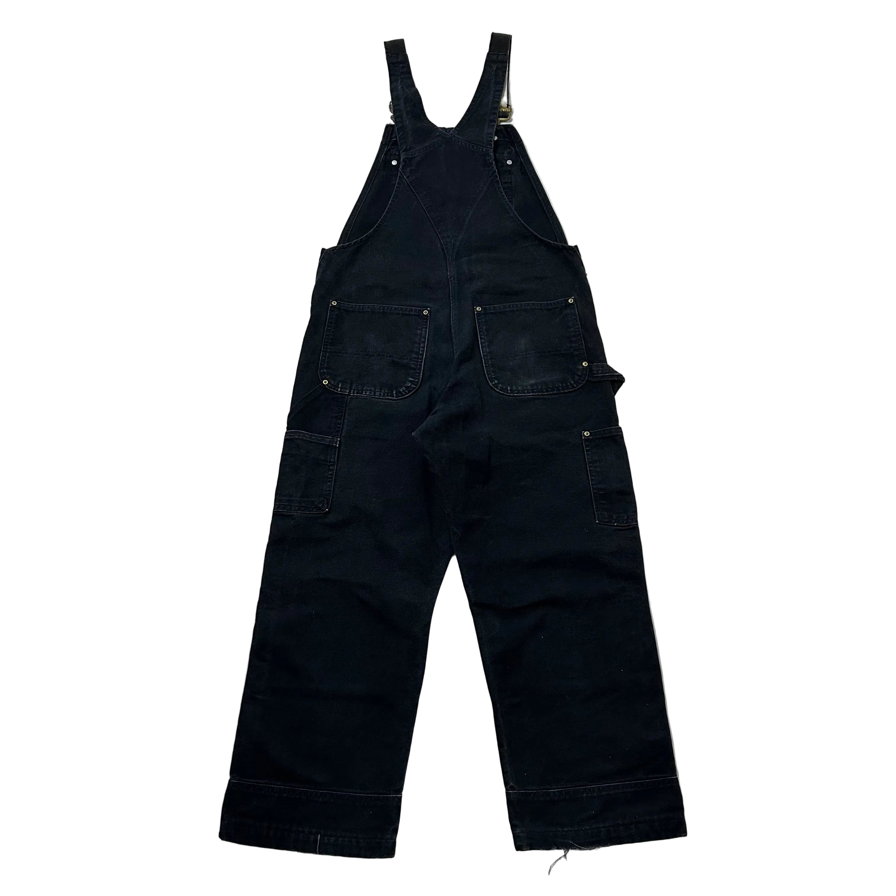Carhartt Duck Bib Overalls Double Knee Black (Size 32-34)
