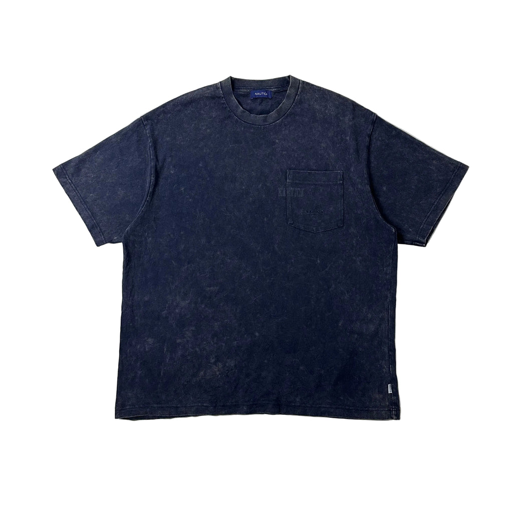 Nautica Japan Pigment Dyed Pocket Tee in Navy (Size Large) Oversized Heavy Cotton