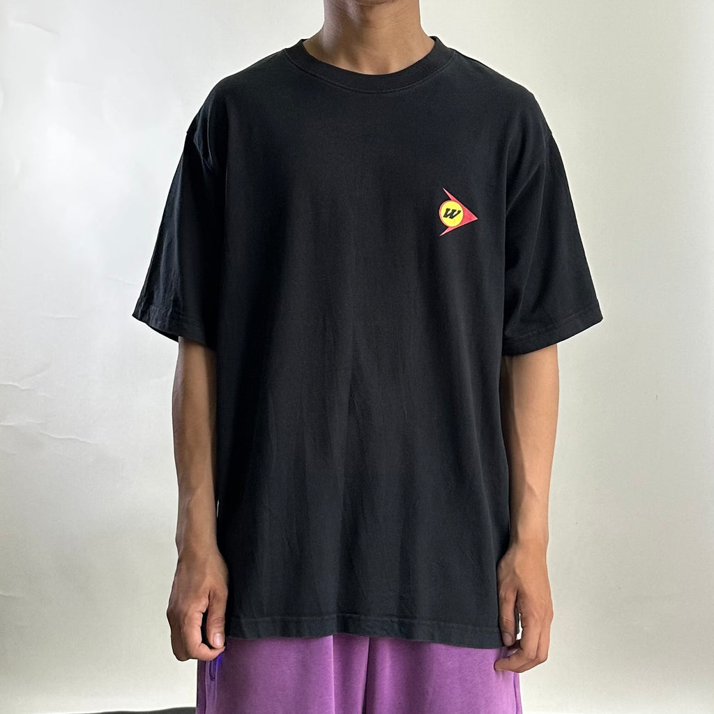 Wassup House Multi-Logo Racing Graphic T-Shirt in Black (Size Large)