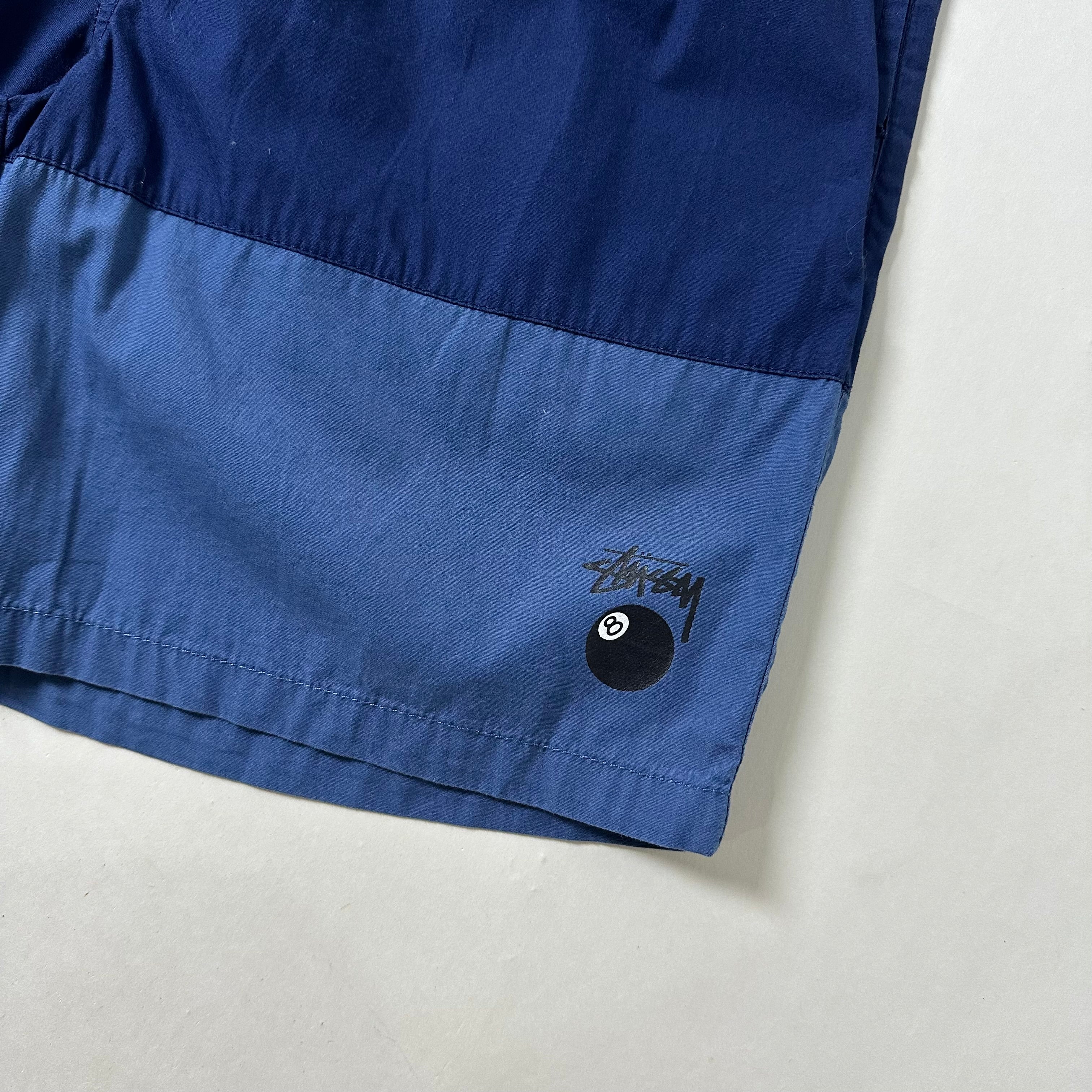 Stussy Nylon Shorts 8 Ball Logo in Three-tone color (Size 28-34)
