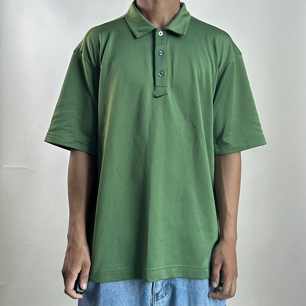 Nike Golf Sphere Dry Polo T-shirt Center Swoosh in Green (Size Large)