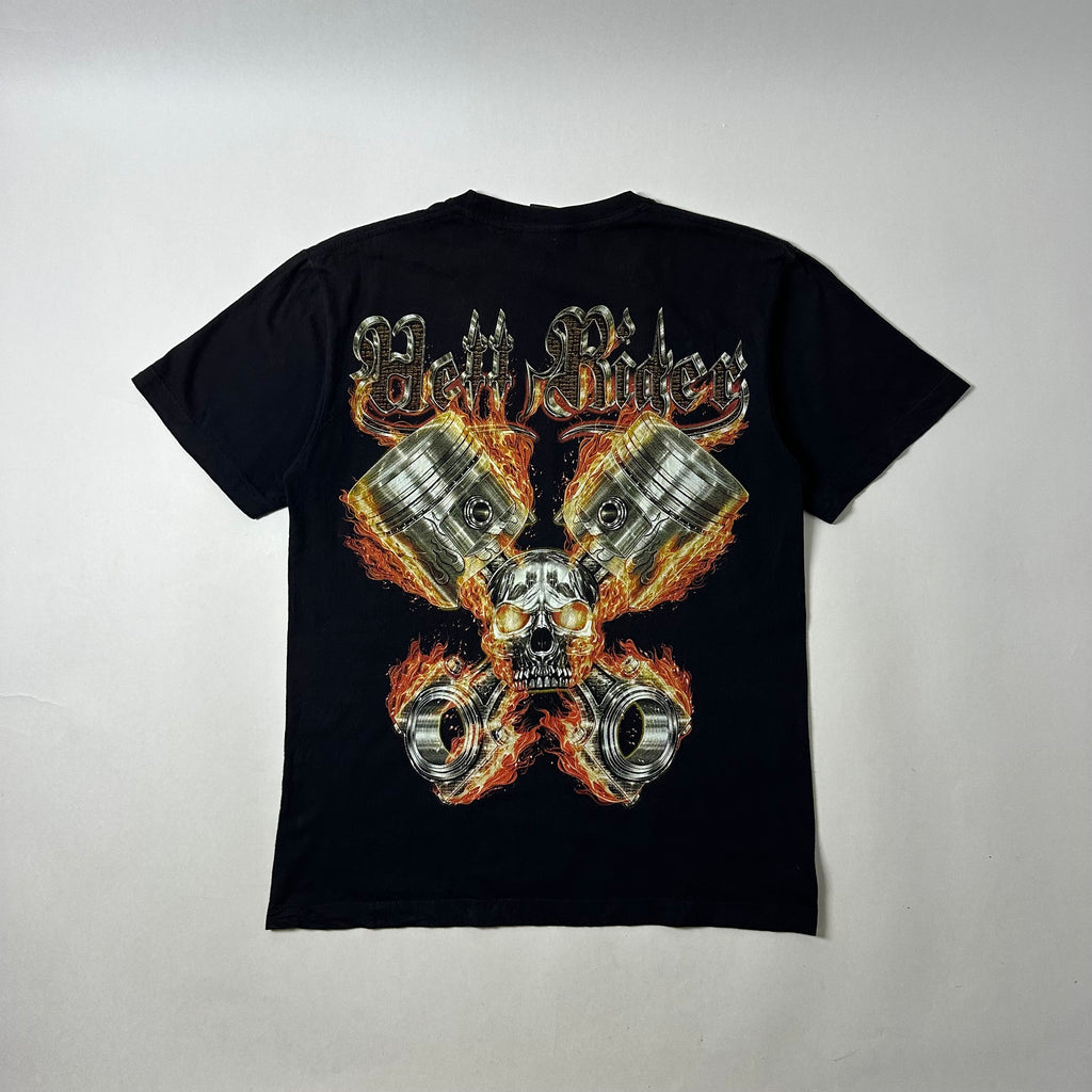 Rock Chang High Definition T-Shirt Glow in the Dark Skull Rider (Size Medium) — SOLD