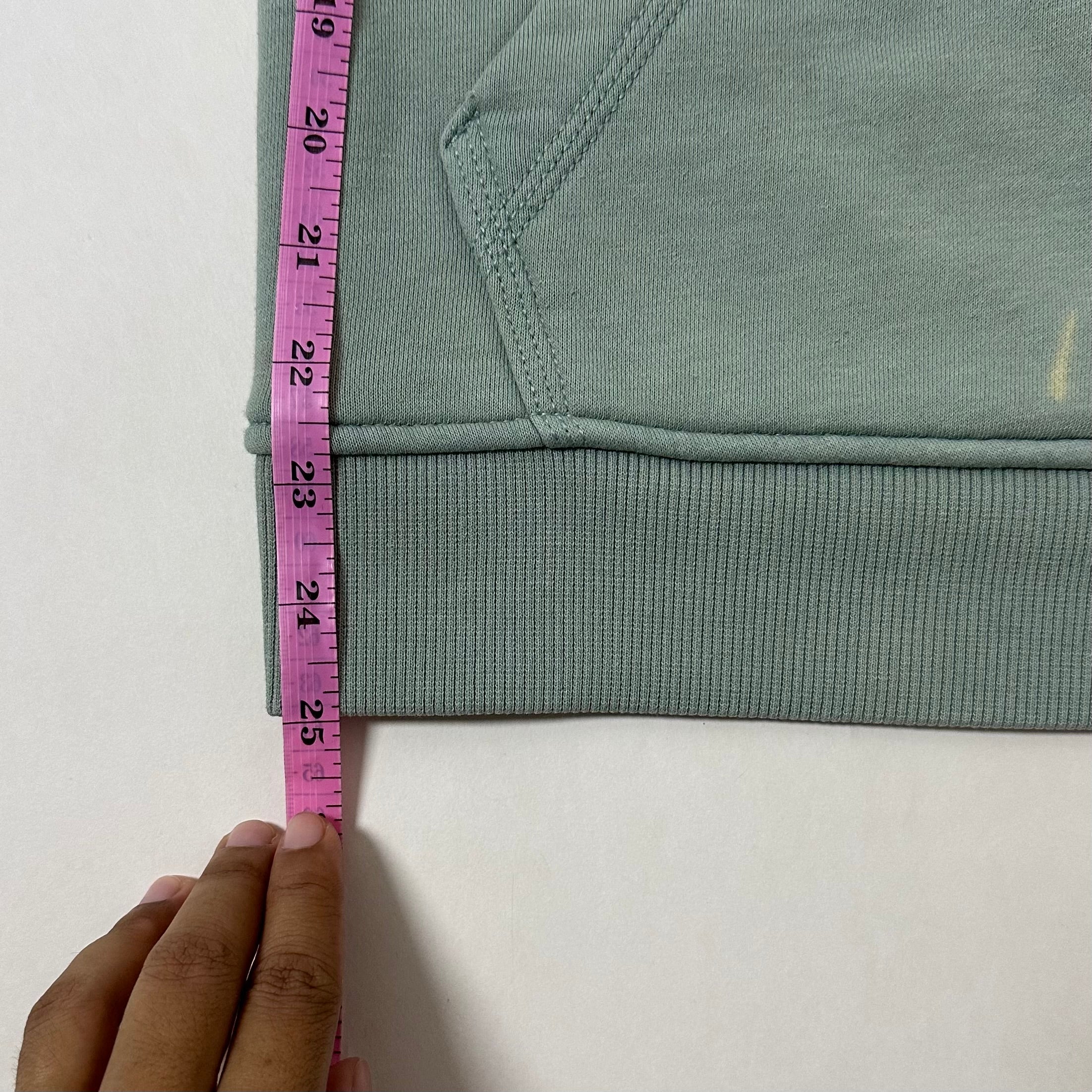 Carhartt Script Hoodie Jacket in Pale Green with yellow stains (Size Small)