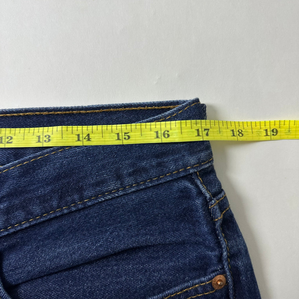 Levi’s 505 Regular Straight Fit Jeans in Dark Stonewash Blue Denim (Size 34)
