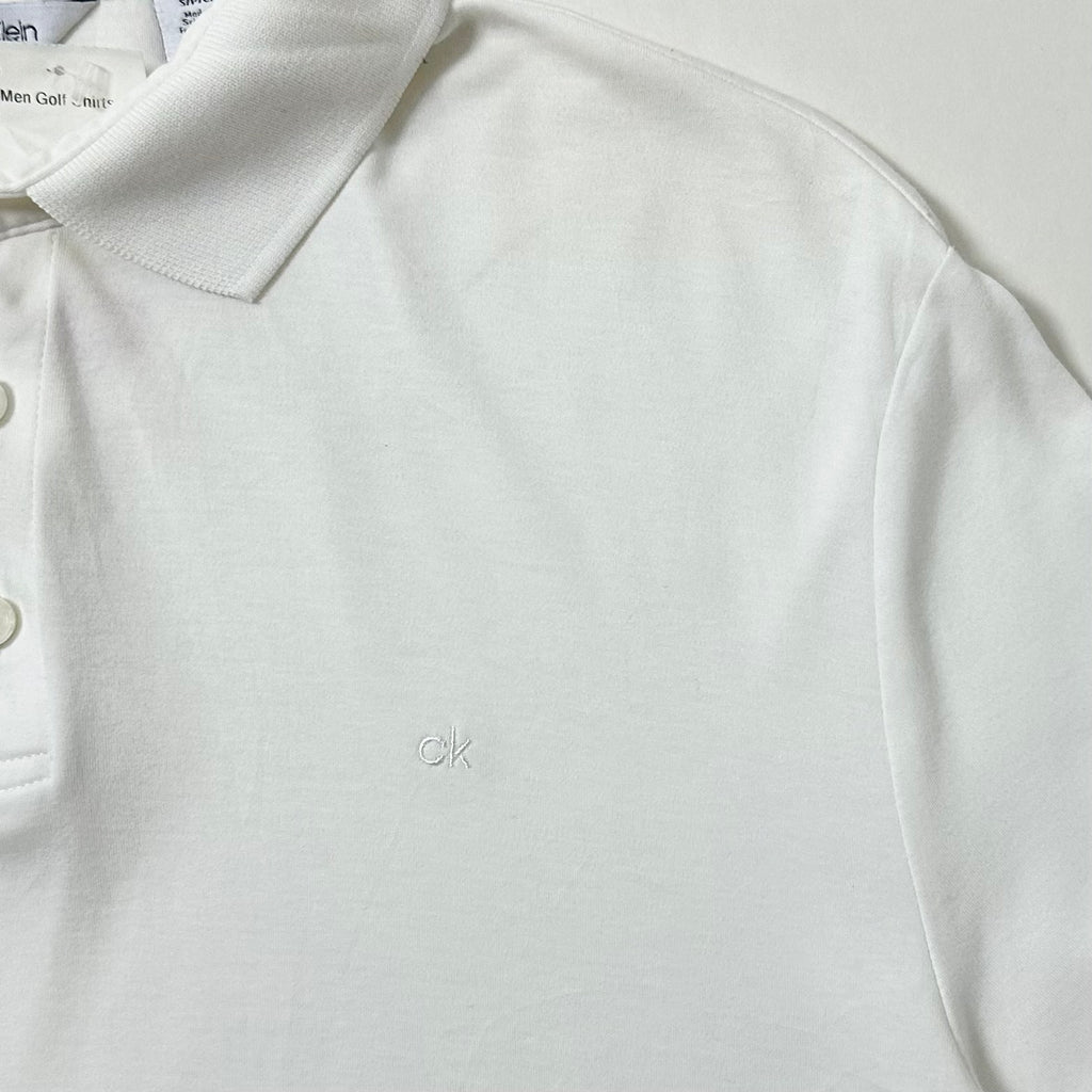 Calvin Klein Liquid Touch Polo T-shirt in White Size Small (Fits Medium)