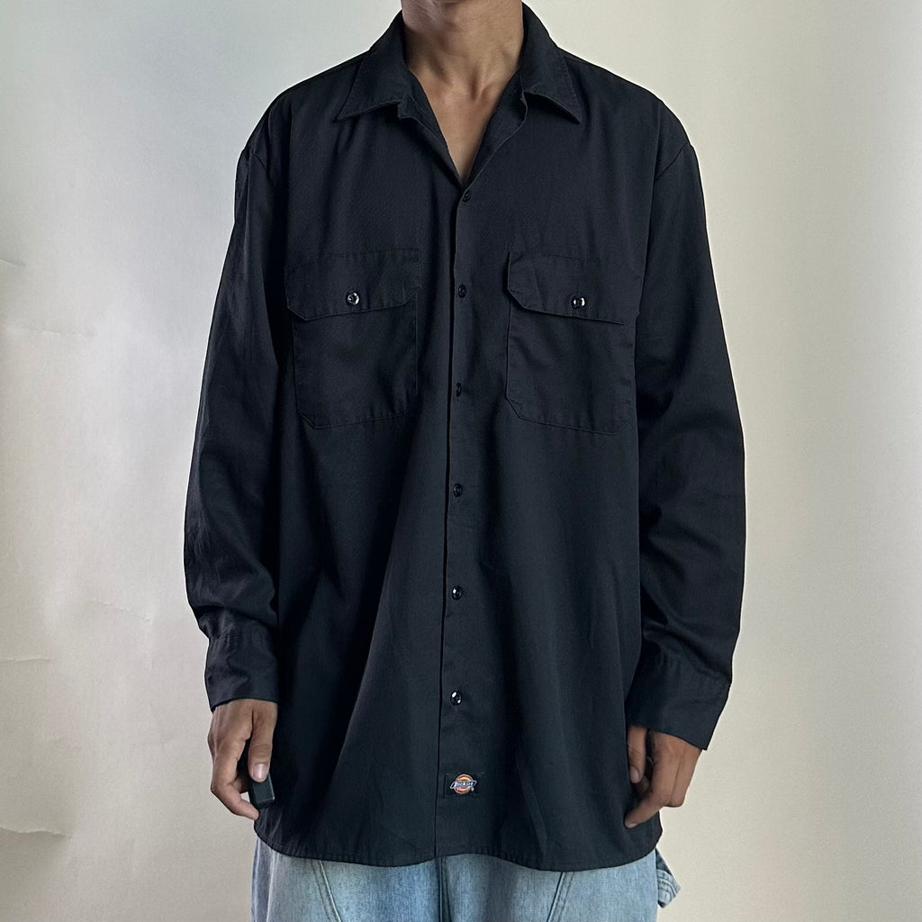 DICKIES Relaxed Fit Long sleeve Shirt in Black (Size Large)