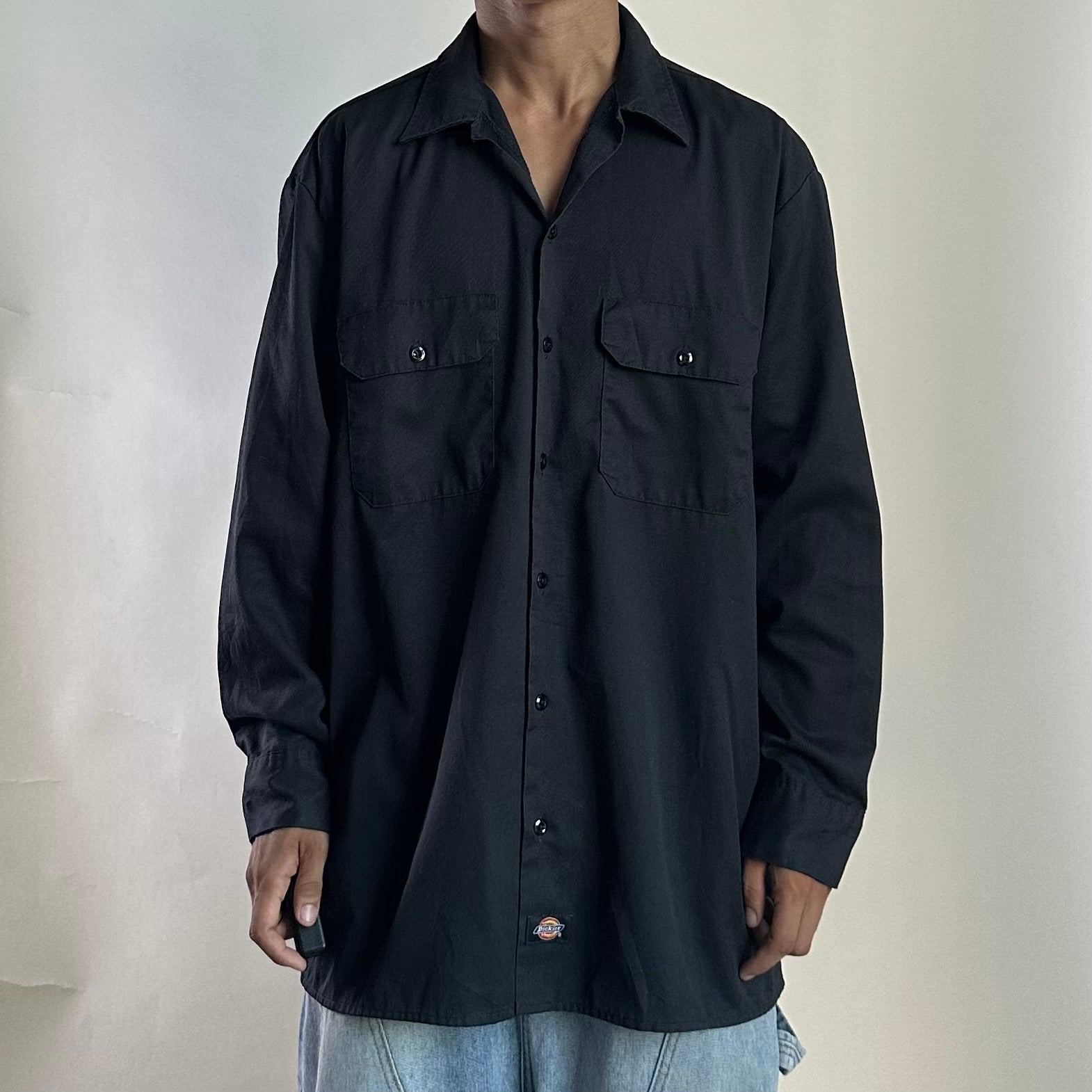 DICKIES Relaxed Fit Long sleeve Shirt in Black (Size Large)