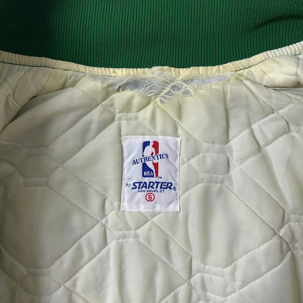 Vintage Boston Celtics Starter Bomber Jacket in Satin Green (Size Small) Boxy Fit