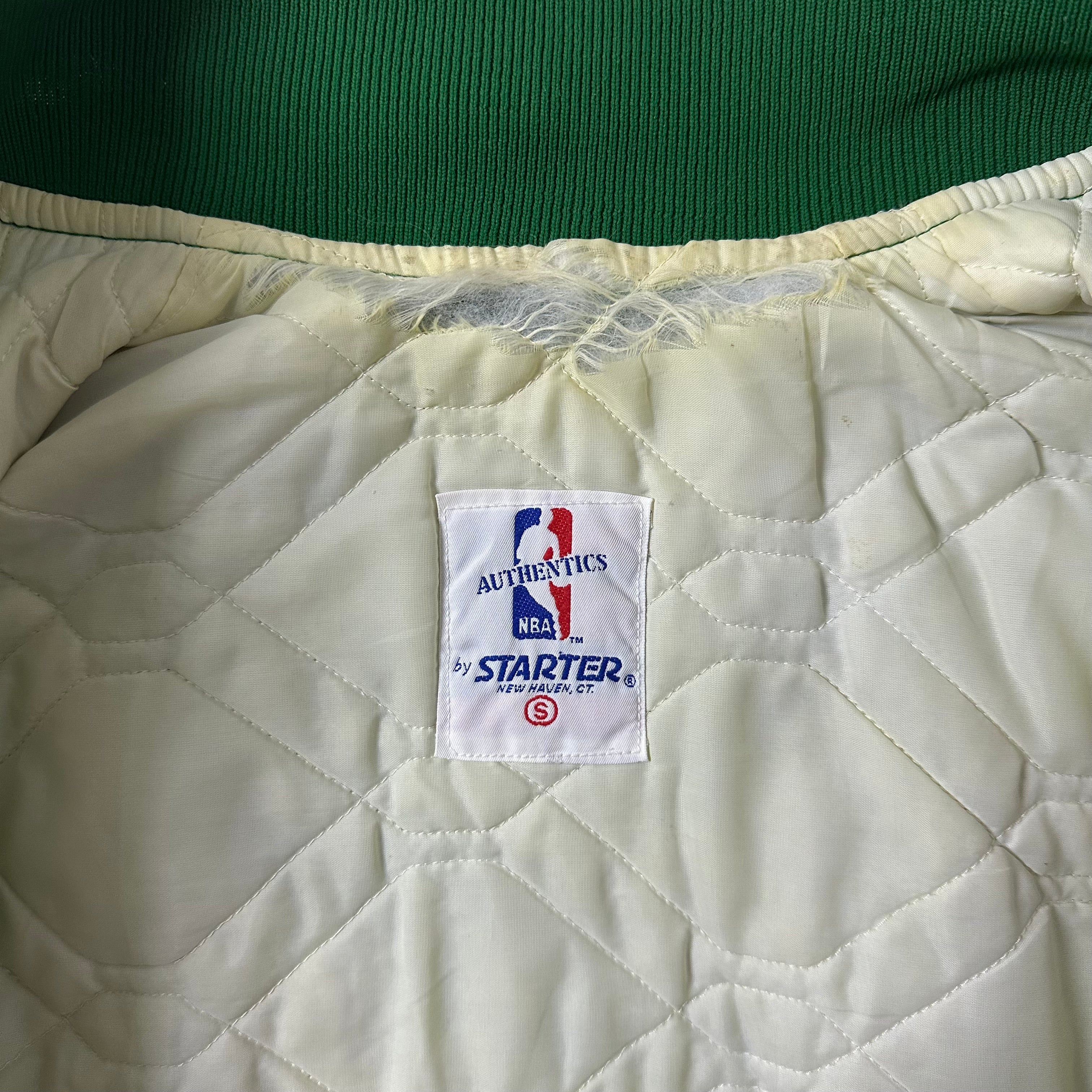 Vintage Boston Celtics Starter Bomber Jacket in Satin Green (Size Small) Boxy Fit