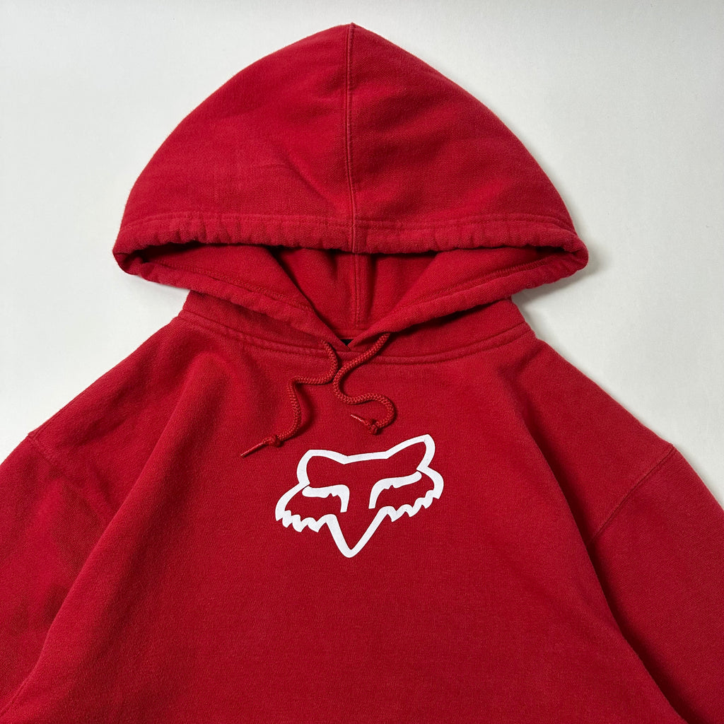 Fox Racing Y2k Hoodie Jacket in Red Size Small (Best Fit Large)