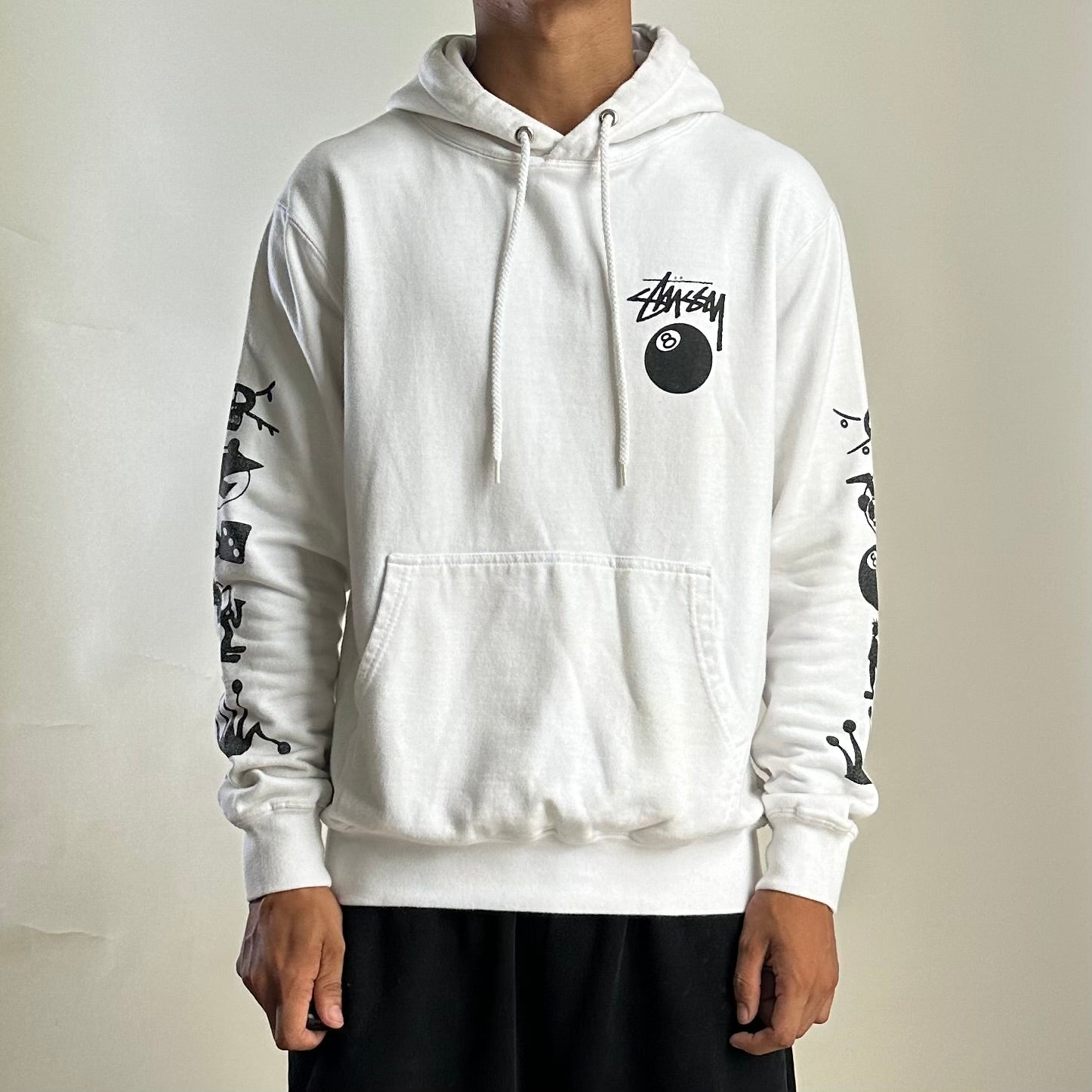 Stussy Been Trill 8 Ball Hoodie Jacket in White (Size Medium)