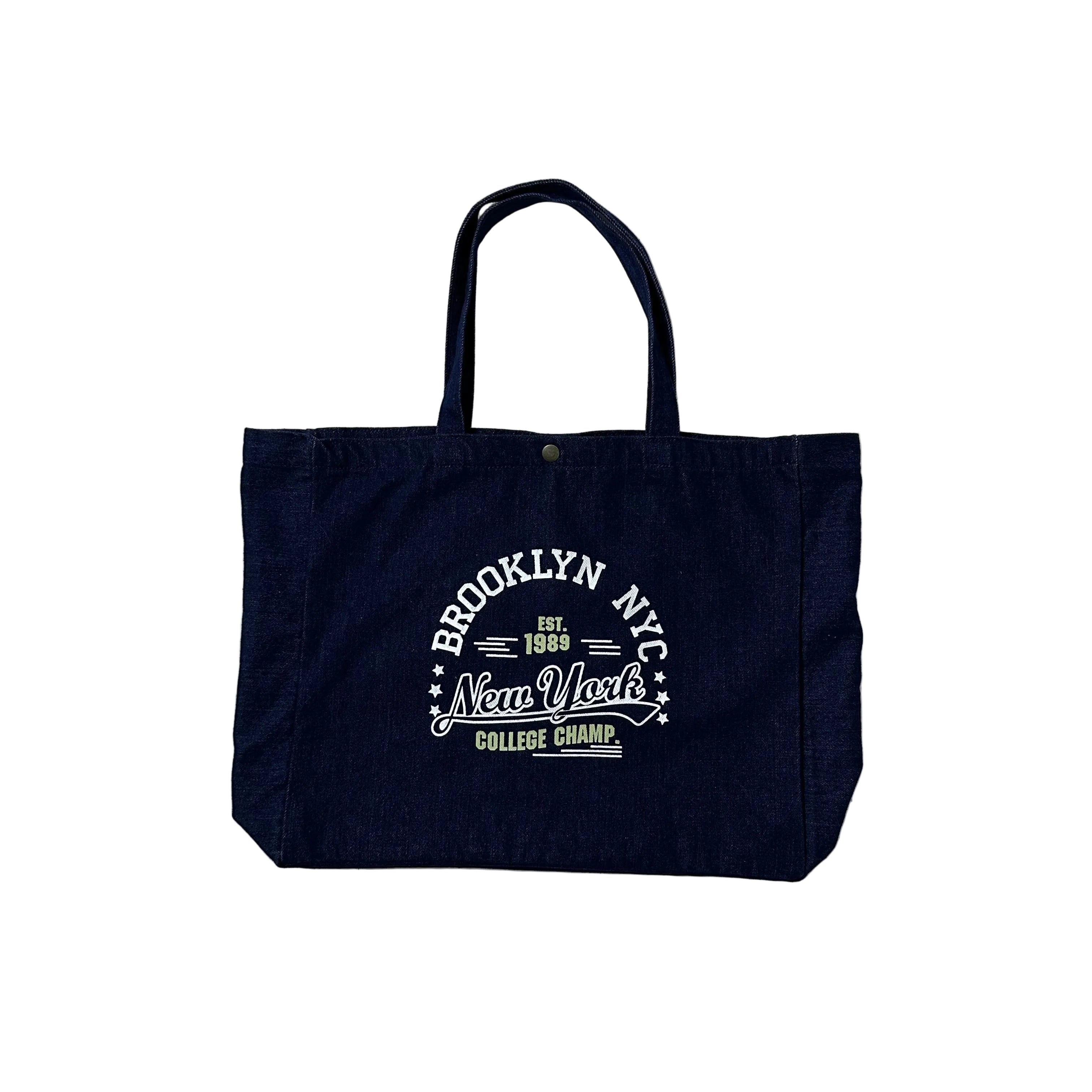Brooklyn NYC Dark Blue Denim Tote Bag